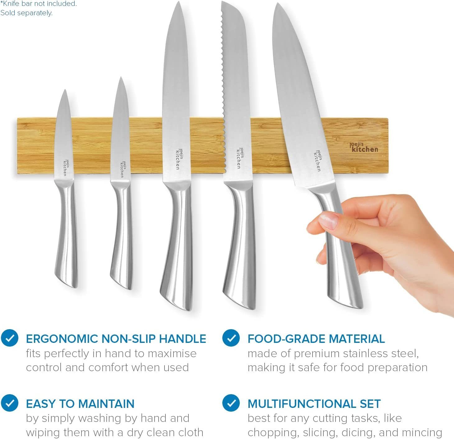 Universalküchenmesser Küchenmesser 5-in-1 aus JOEJI’S Scharfe Edelstahl KITCHEN Set Messerset -