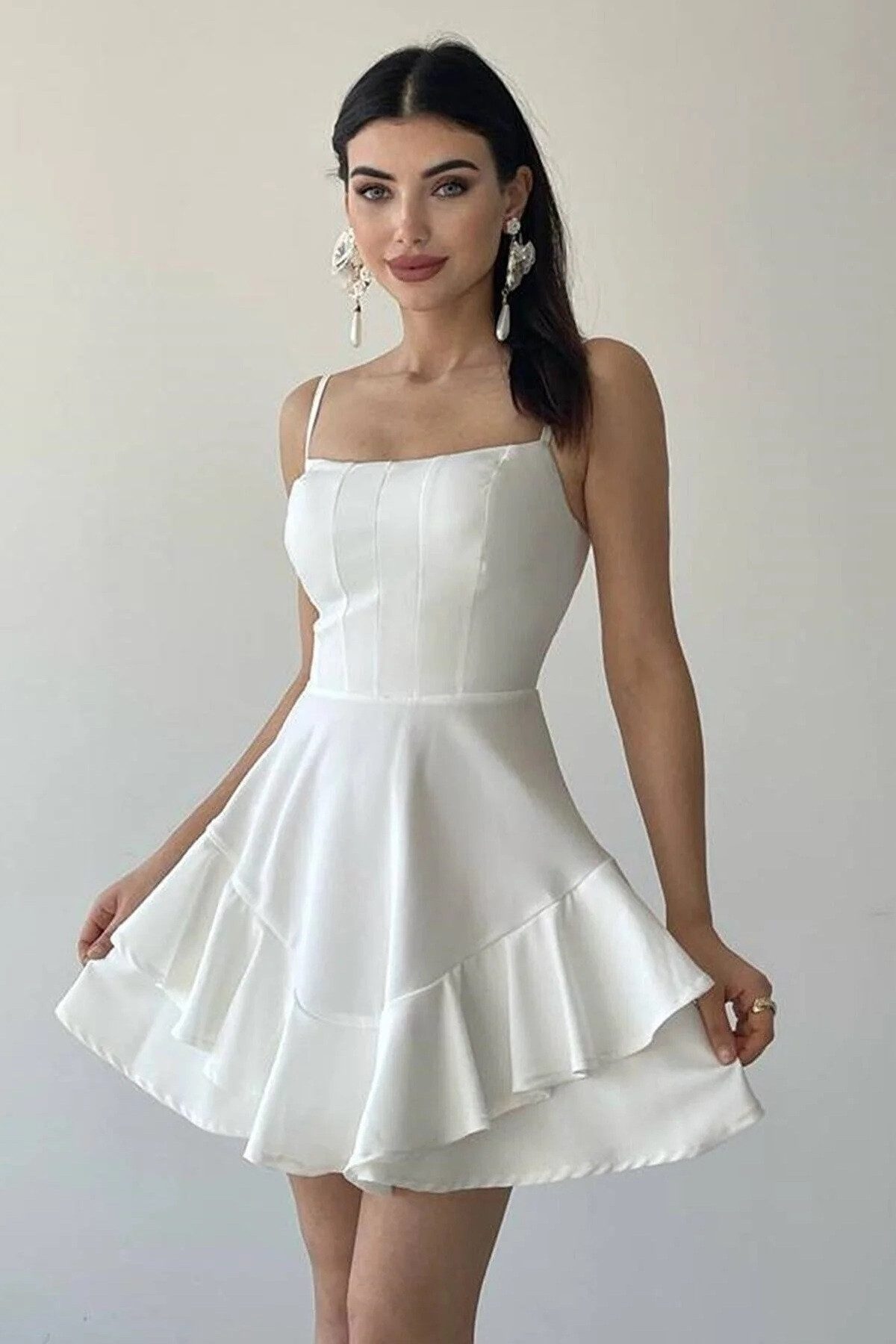 WOMAN VISION Minikleid Kleid mit dünnen Trägern