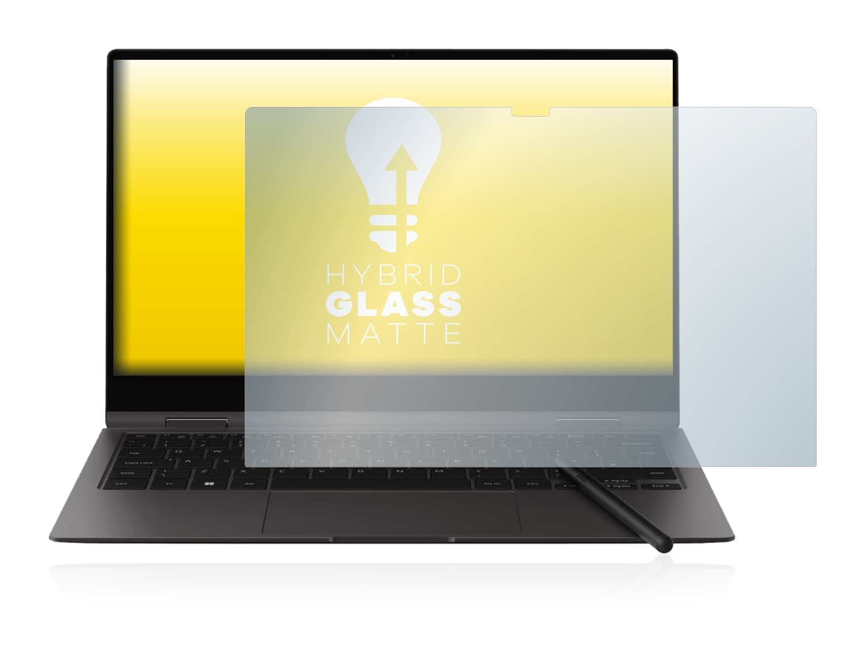 upscreen Displayschutzglas Folie für Samsung Galaxy Book2 Pro 360 13.3", Schutzfolie Glas Panzer Display Schutz matt