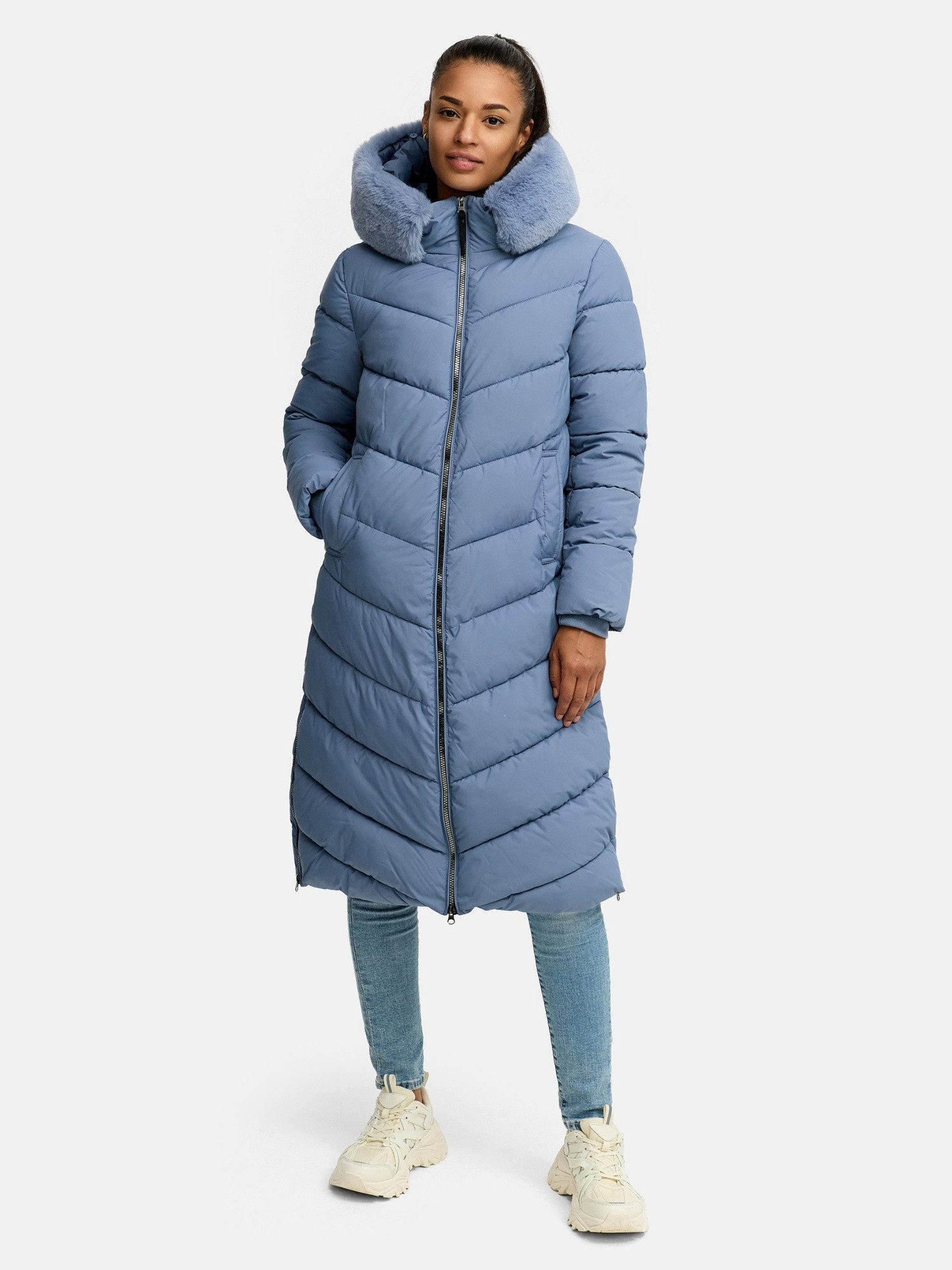 Tazzio Wintermantel F801 mit Kapuze, Chevron-Steppmantel günstig online kaufen