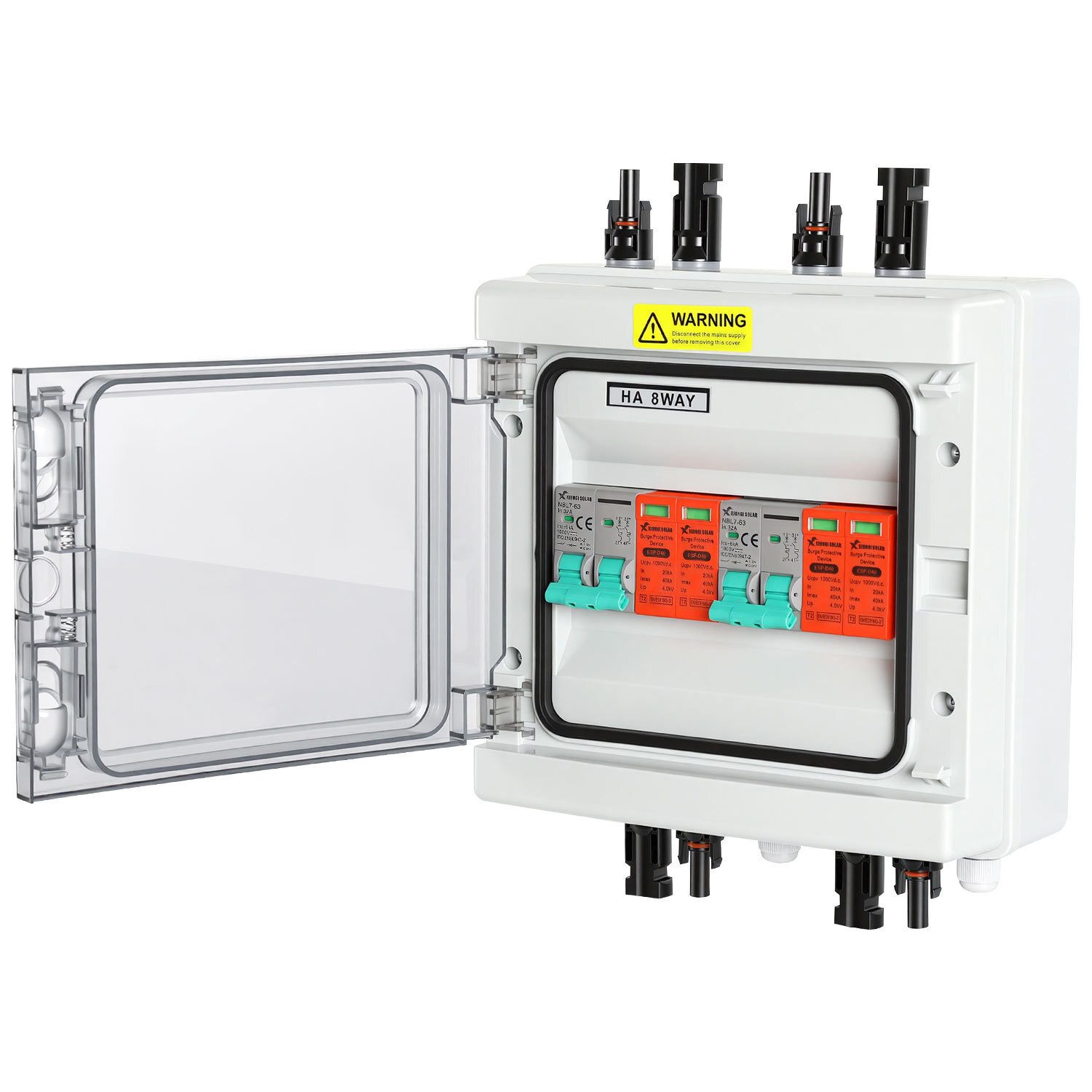 Clanmacy Verteilerbox Solar Anschlusskasten Überspannungsschutz PV DC 2-Strings Photovoltaik