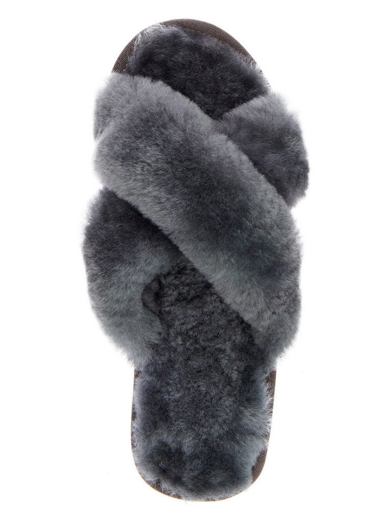 Emu Australia Slipper Mayberry (100% Schaffell) charcoalgrau Damen Hausschuh – Bild 2 von 5