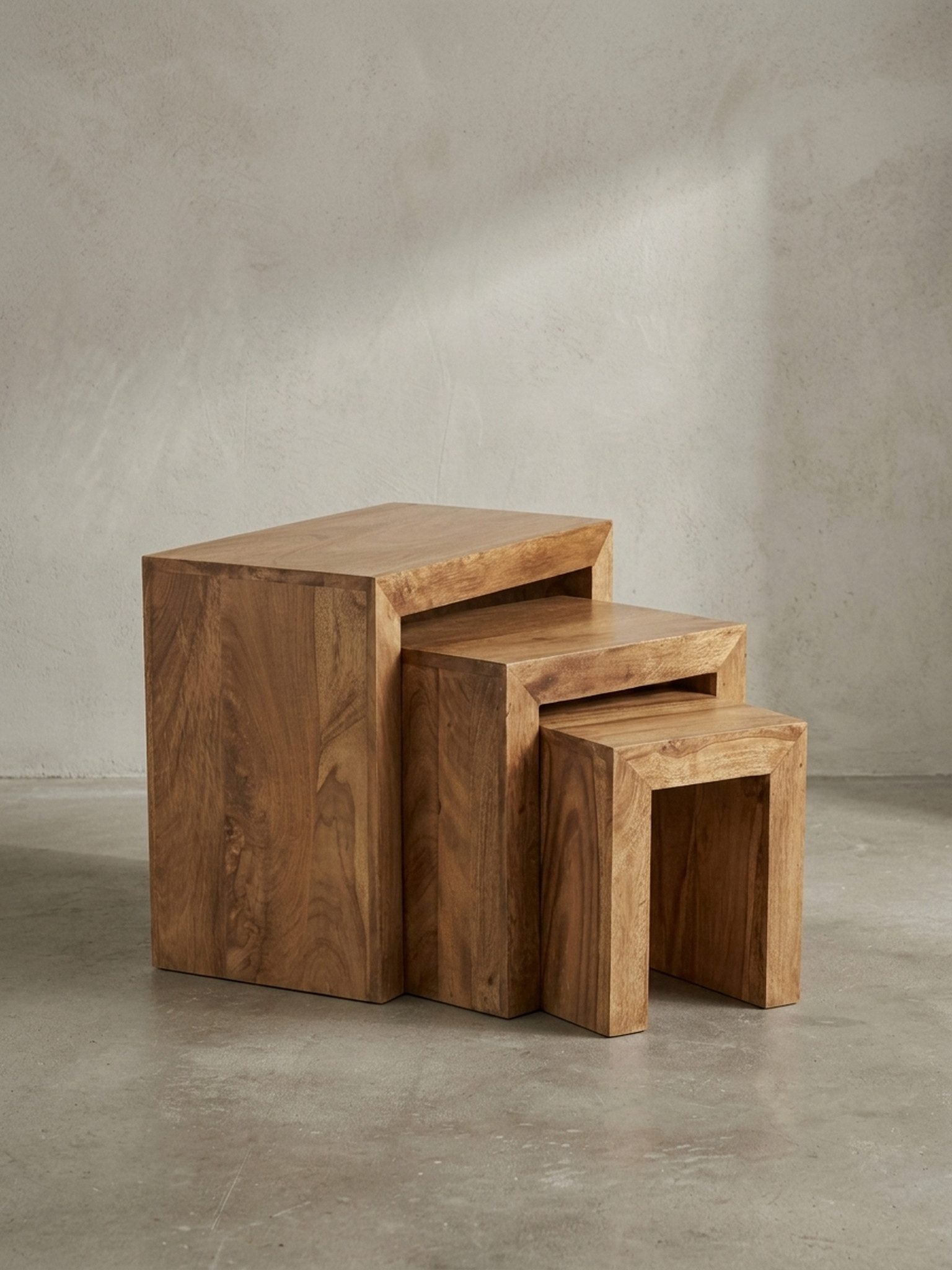 KADIMA DESIGN Satztisch Tisch Set: Massivholz-Design, vielseitig nutzbar, handgefertigt