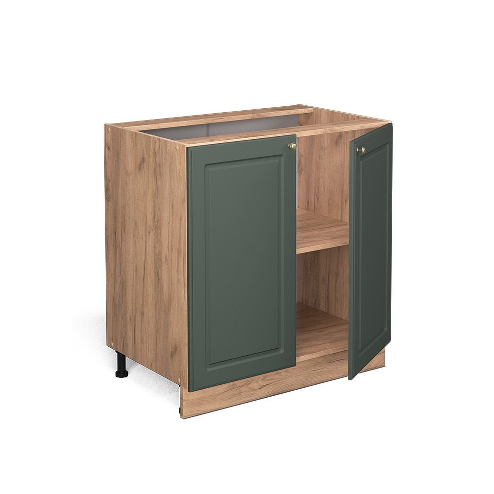 Vicco Spülenunterschrank Fame-Line, Grün-Gold Landhaus/Goldkraft Eiche, günstig online kaufen