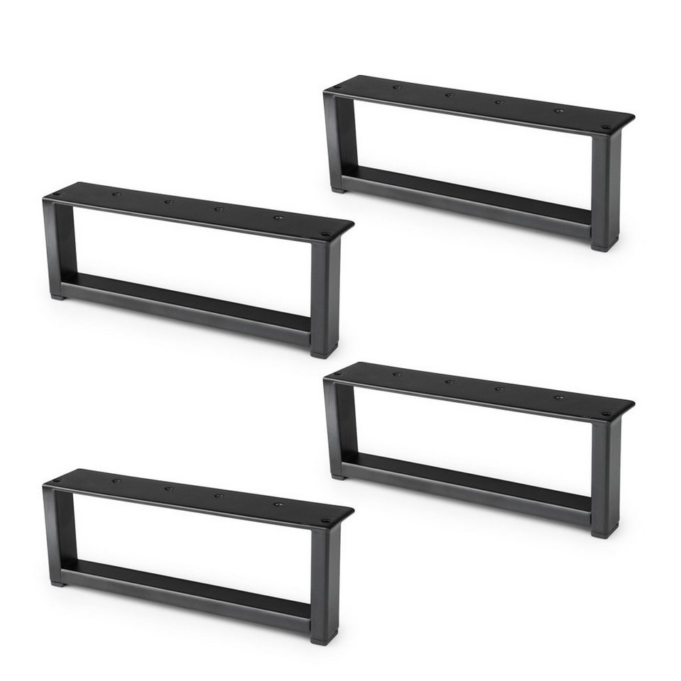 Prima-Online Möbelfuß Möbelbein Metall Rechteckig, 190x70 mm, Industriedesign, Schwarz, (Stück, 4-St)