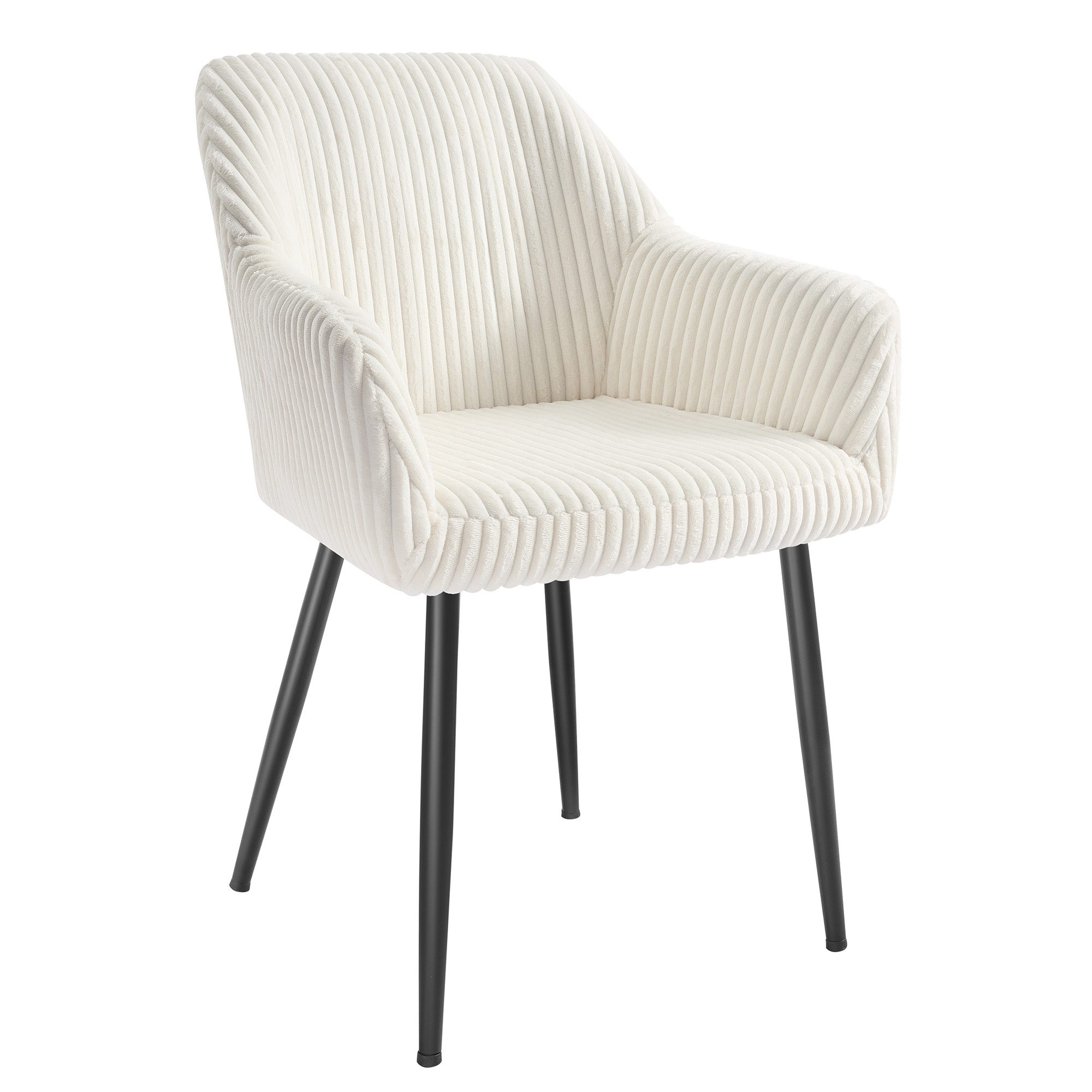 SONGMICS Esszimmerstuhl (1 St), Polsterstuhl mit Metallbeine, Samt, für Schminktisch, 2er Set