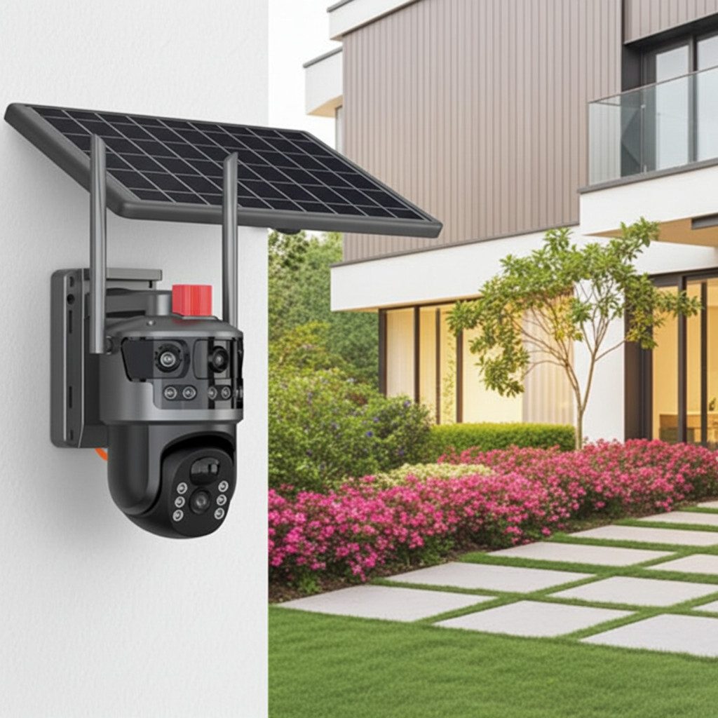 Technaxx Überwachungskamera 4G Dual-Kamera Akku Solarmodul Outdoor, 2x 3MP Full HD PIR IP65 App (4G Solar-Überwachungskamera mit Dual-Objektiv 3MP+3MP Farbnachtsicht)