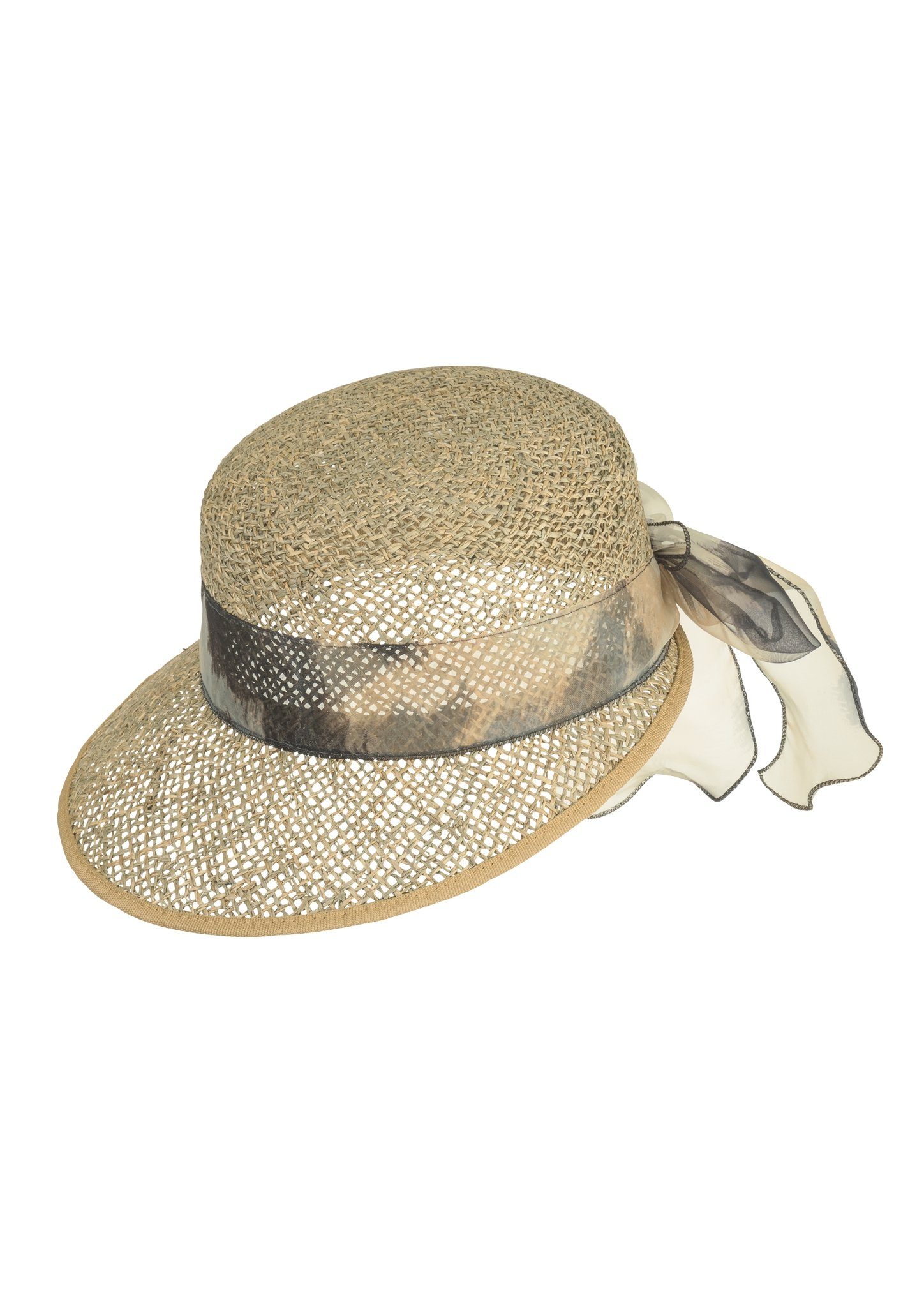 Cap mit Chiffon-Garnitur beige-braun Chaplino Baseball