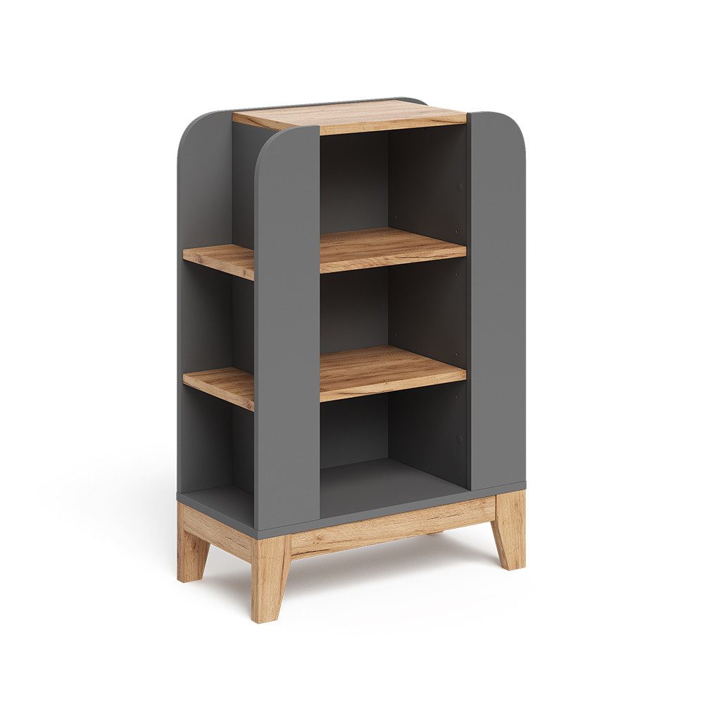 VitaliSpa® Bücherregal Malia, Artisan/Grau, 60 x 88 cm mit 9 fächern, 1-tlg.