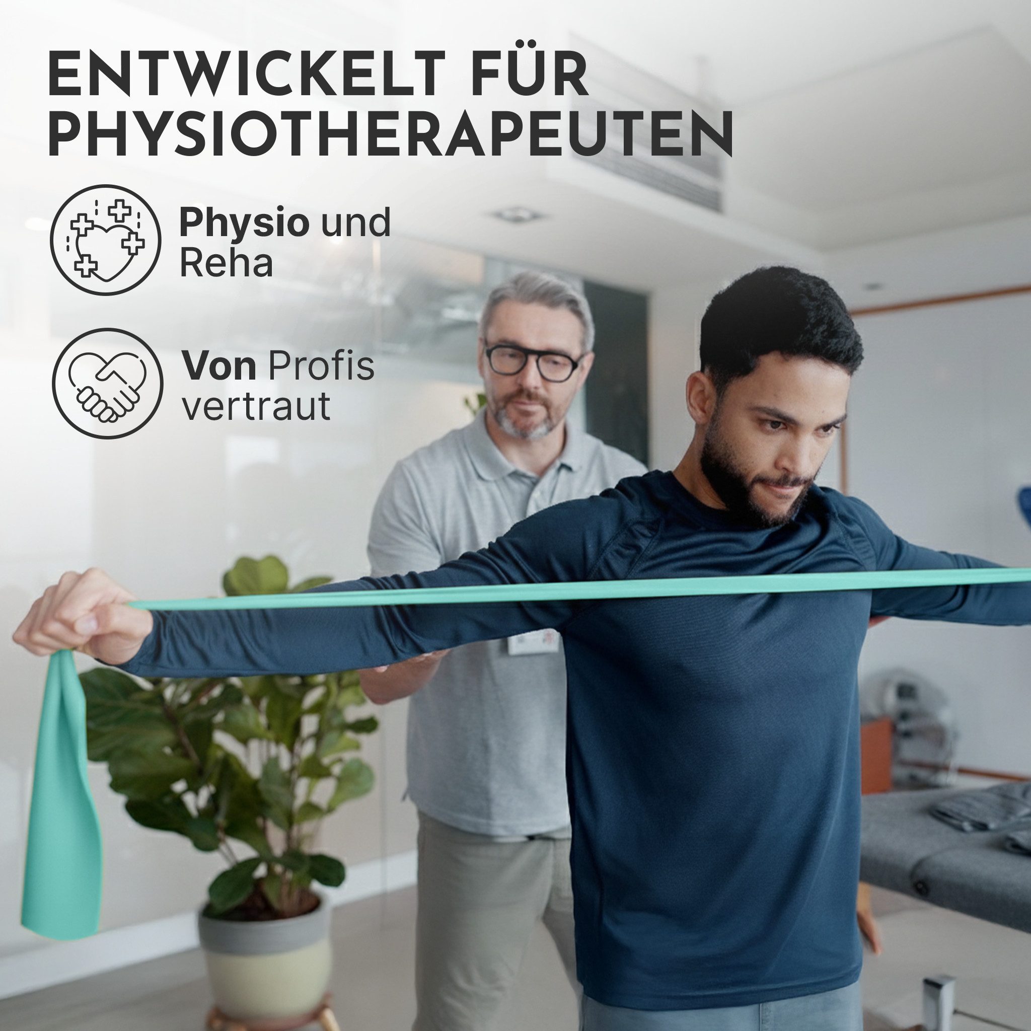 NEOLYMP Physiobänder Widerstandsbänder 15 cm breit - reißfeste Fitnessbänder aus TPE, Flossing Band - elastische Resistance Bands für Krafttraining, Physio