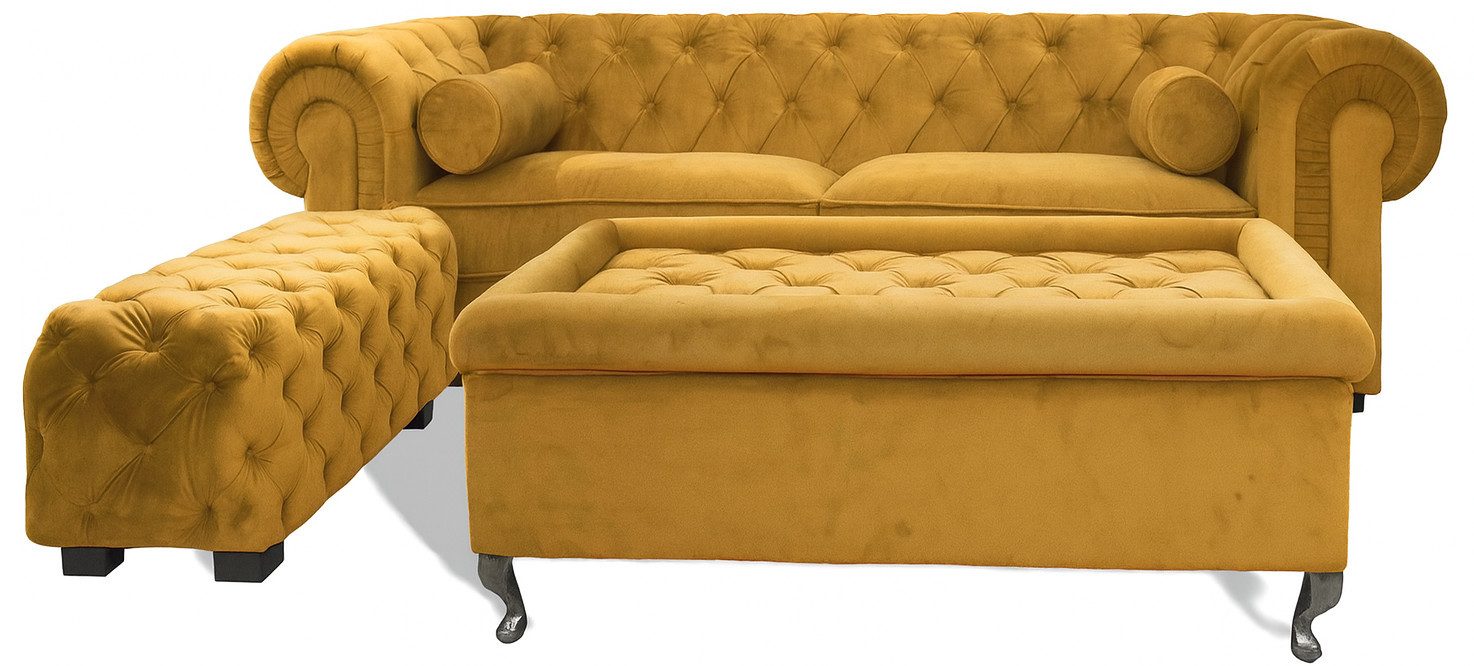 Xlmoebel Chesterfield-Sofa Chesterfield Sofa Polster Designer Couchen Sofas Garnitur Couch, 1 Teile, Hergestellt in Europa