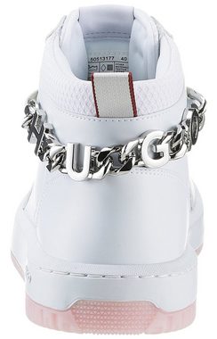 HUGO Kilian Hito Sneaker, High Top-Sneaker, Schnürschuh, angesagte HUGO Zierkette am Schaft