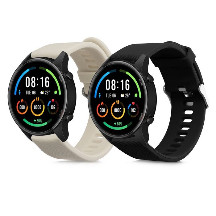 kwmobile Uhrenarmband 2x Sportarmband für Xiaomi Mi Watch / Mi Watch Color Sport Armband TPU Silikon Set Fitnesstracker