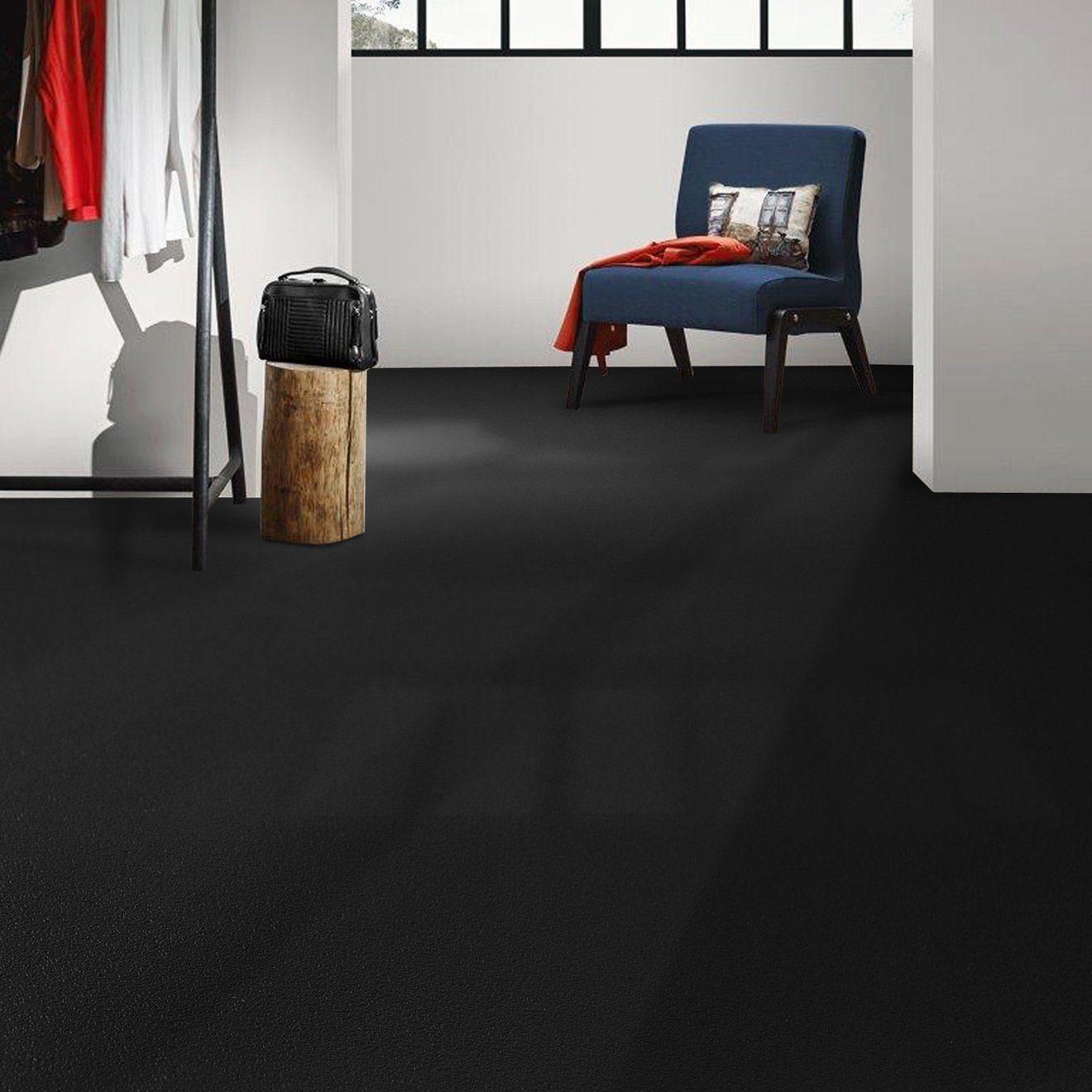 Floordirekt Vinylboden CV-Belag Expotop Schwarz, Erhältlich in vielen Größen, Bodenschutz
