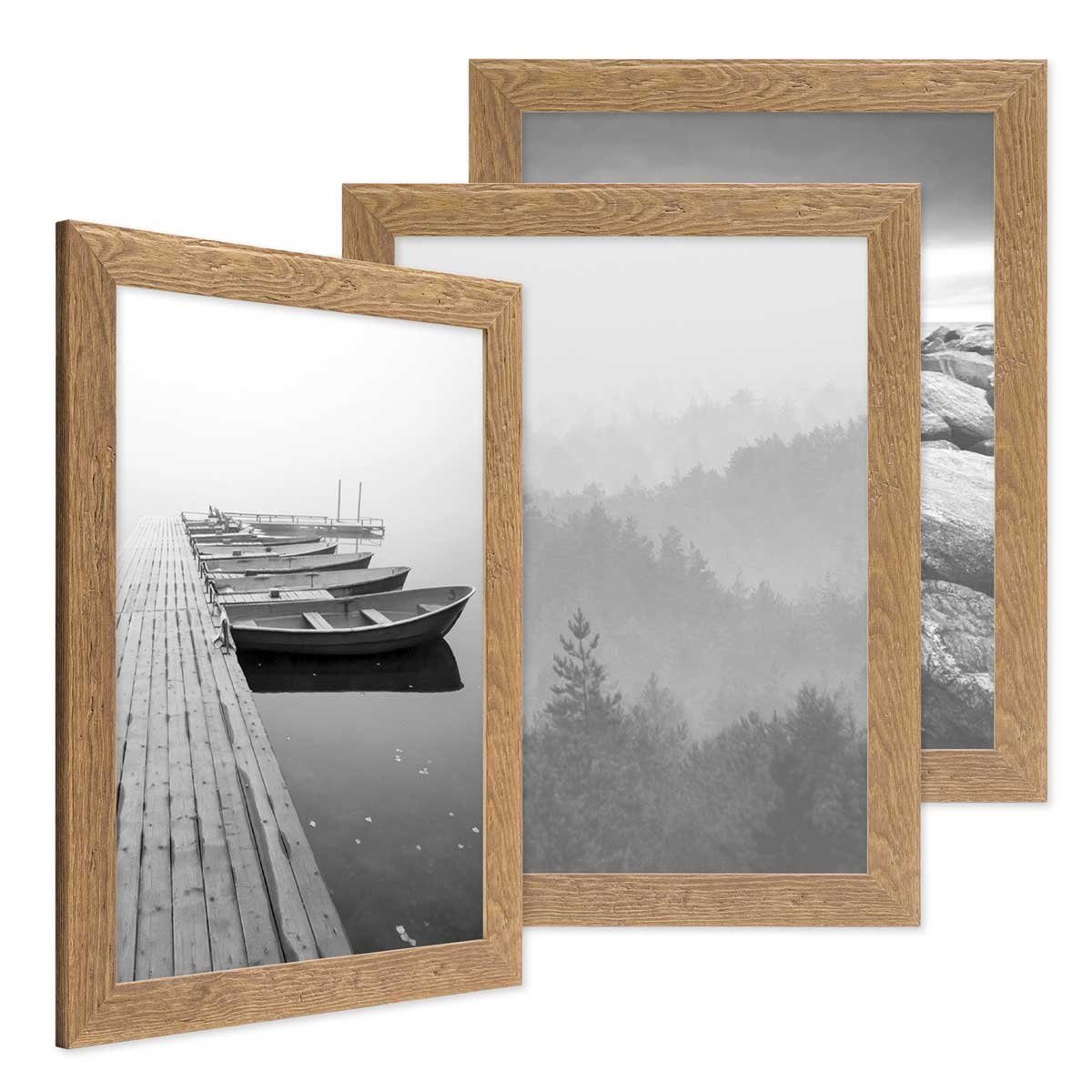 PHOTOLINI Bilderrahmen 3er Set Strandhaus Rustikal günstig online kaufen