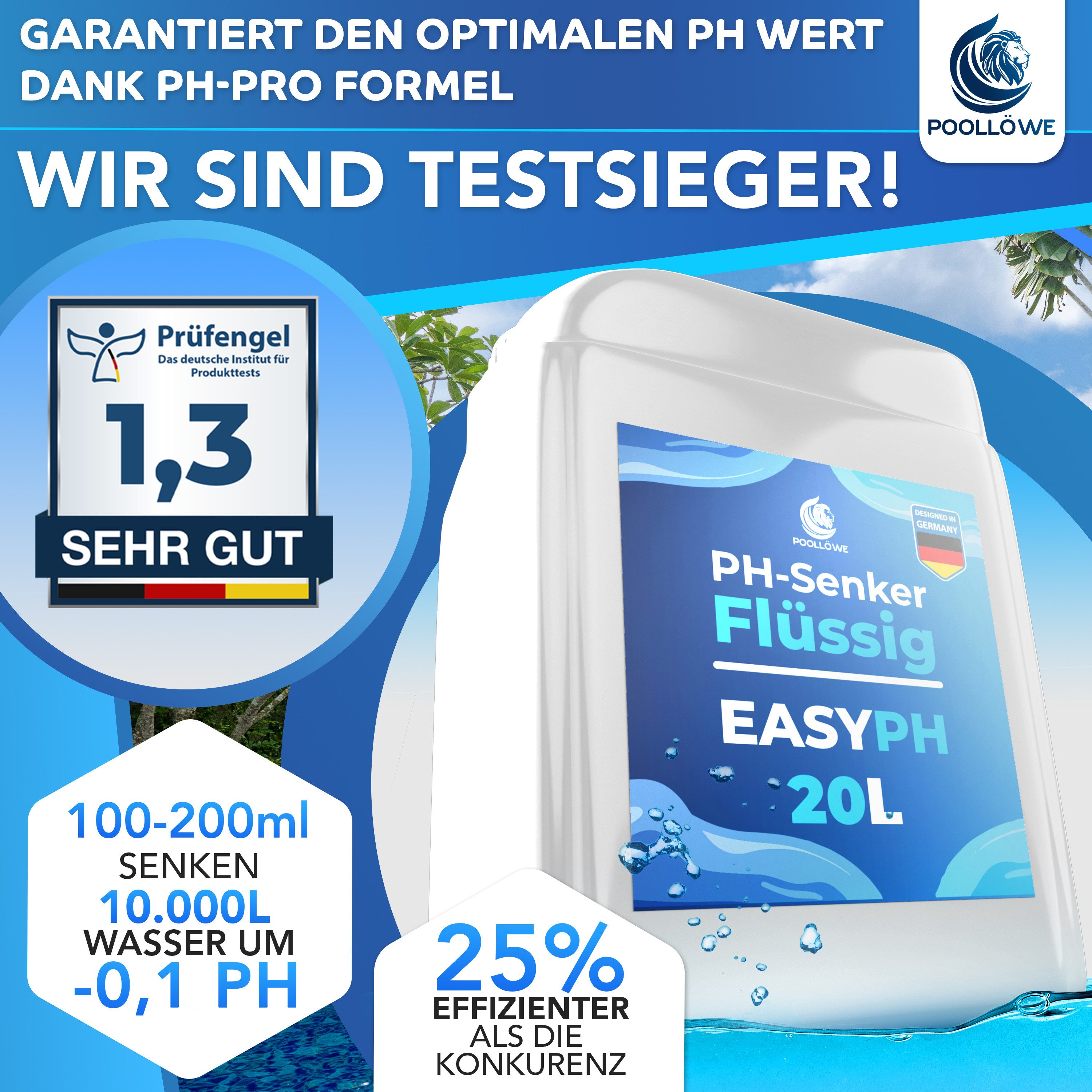 Poollöwe Poolpflege pH-Minus flüssig – pH-Wert günstig online kaufen
