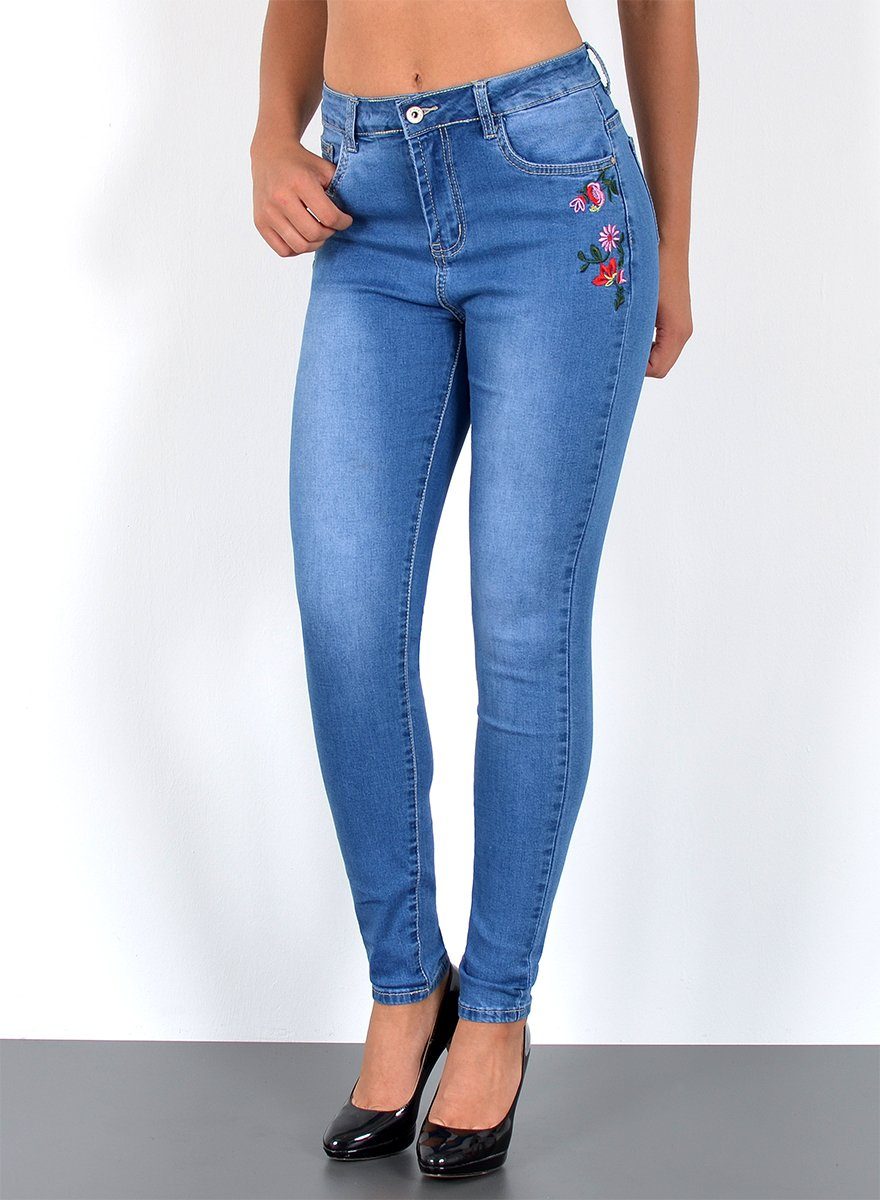 ESRA Skinny-fit-Jeans S400 Damen High Waist Skinny Jeans Stretch Hose hohe günstig online kaufen