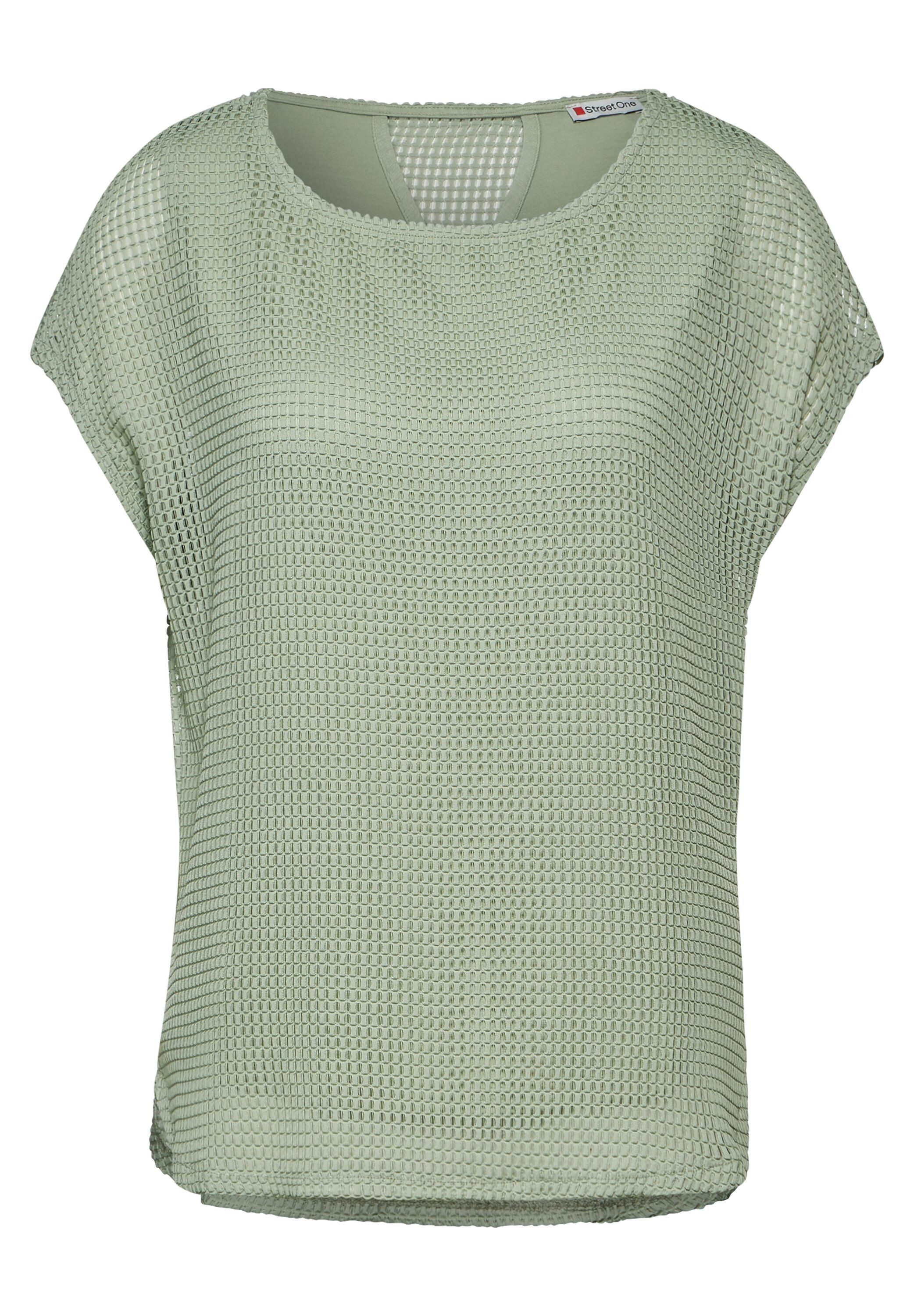 STREET ONE 2-in-1-Shirt mit Mesh Struktur Oberstoff