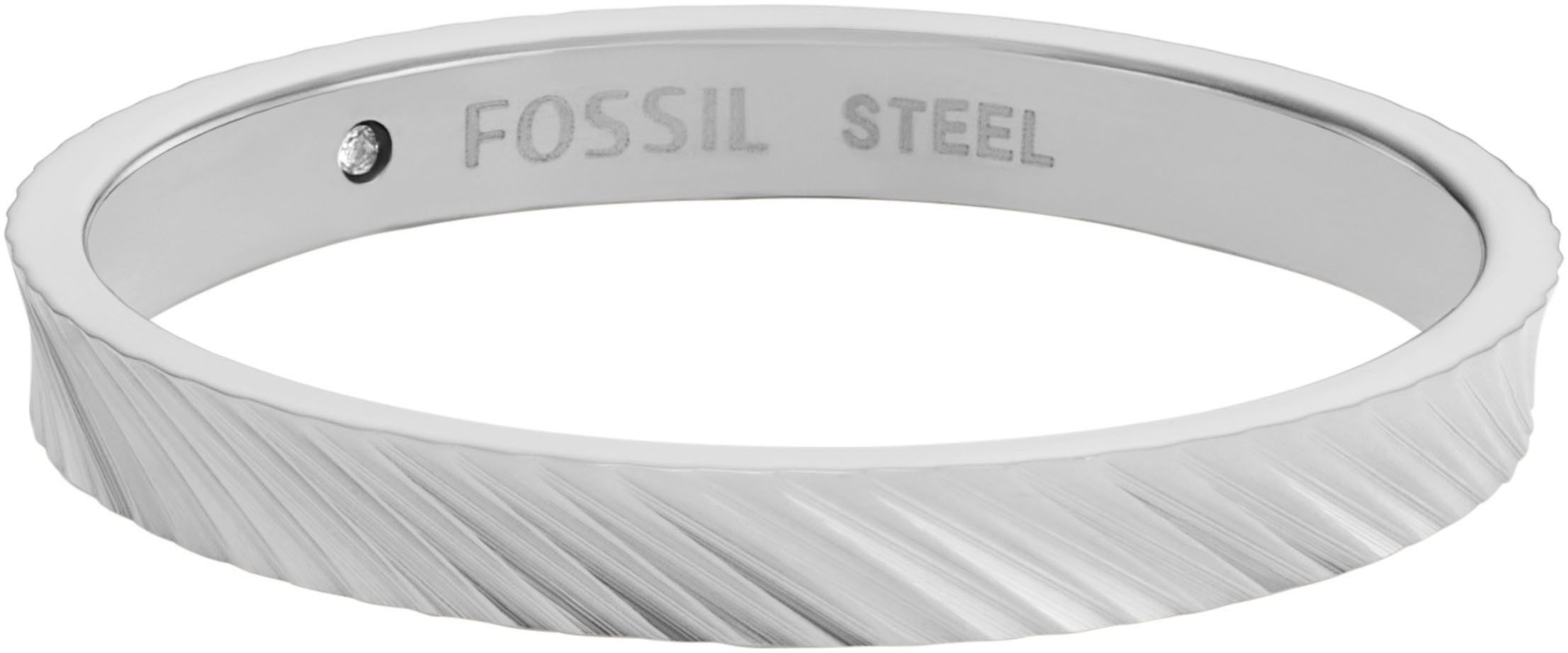 Fossil Fingerring Schmuck Edelstahl Ring Harlow Linear Texture