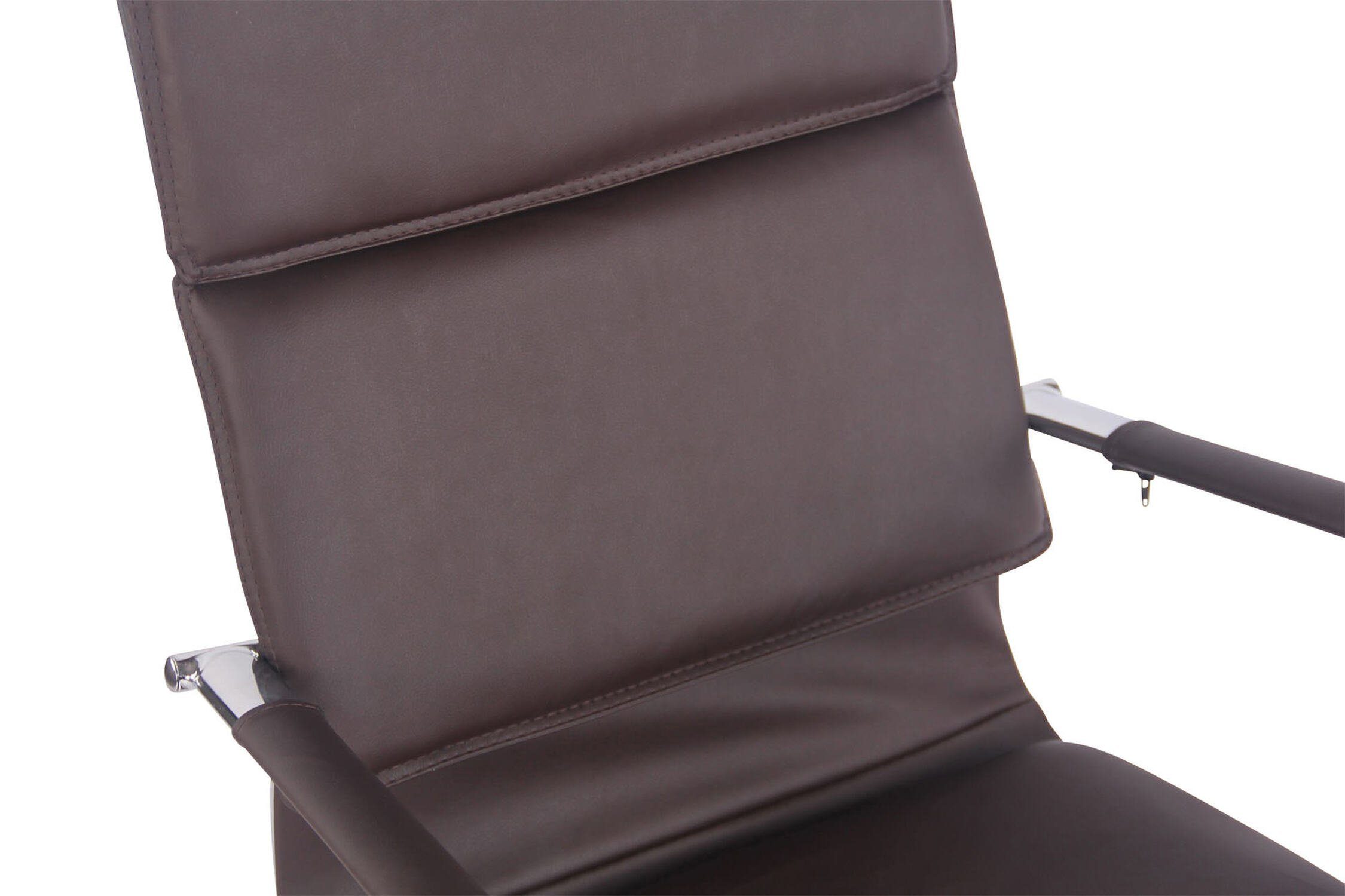 TPFLiving Bürostuhl Beta mit Kunstleder XXL), Drehstuhl, Bürostuhl coffee (Schreibtischstuhl, Chefsessel, ergonomisch Gestell: bequemer Metall chrom geformter Rückenlehne Sitzfläche: 