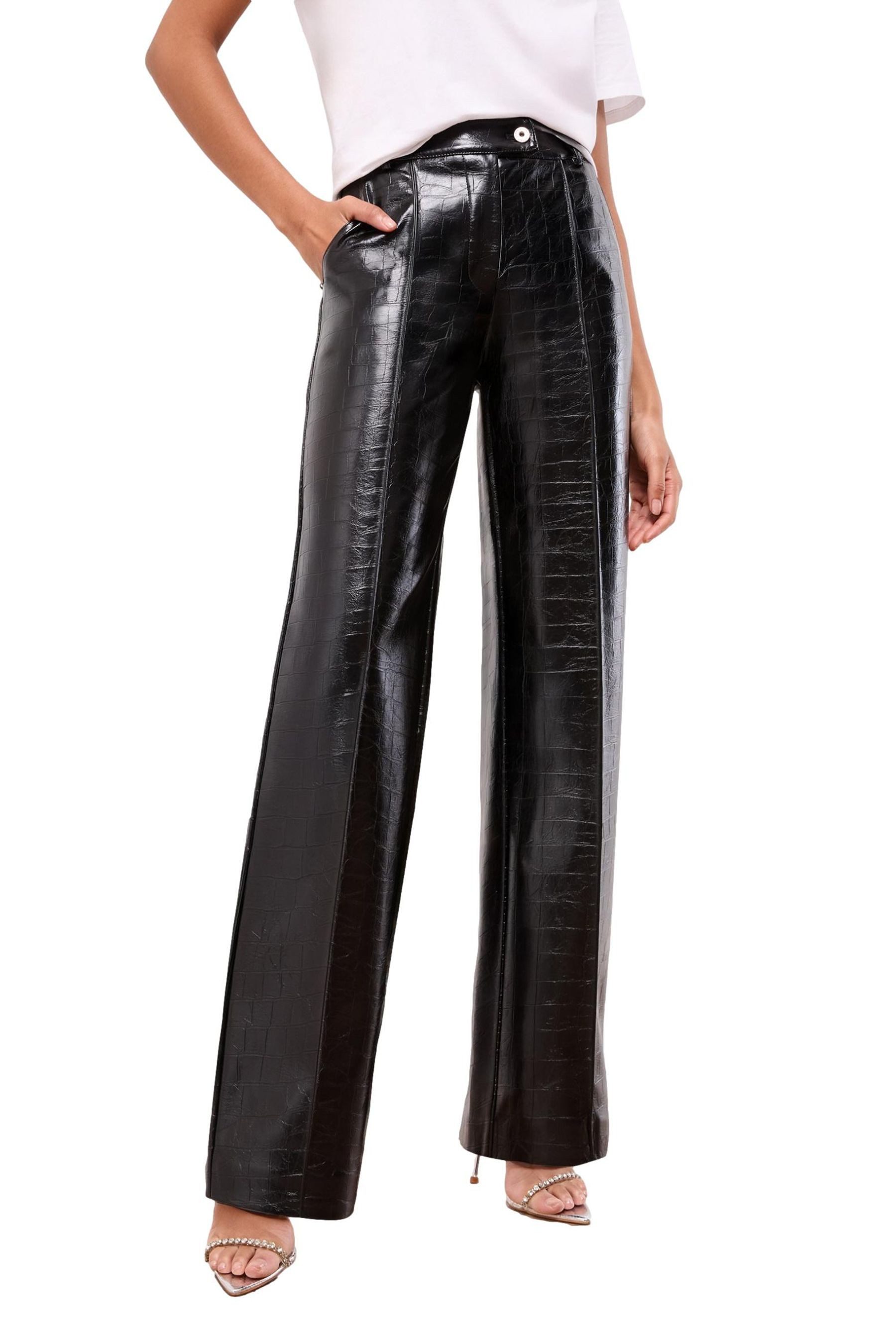 Palazzohose Lipsy Hose mit weitem Bein und Biesen, Regular