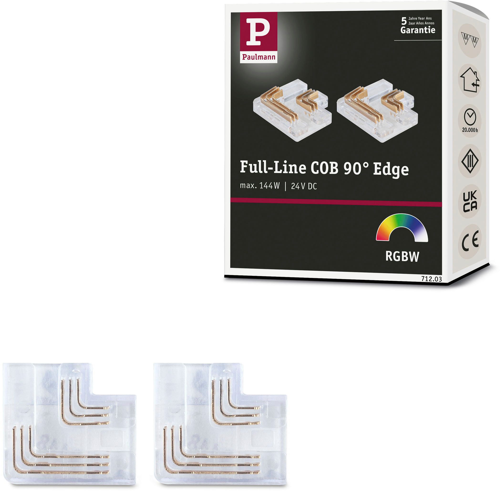 Paulmann Кабельный разъем-Меню MaxLED LED Strip Full-Line COB Edge 0,02m max. 144W RGBW, Set, 2-tlg., Farbwechsler, Farbsteuerung