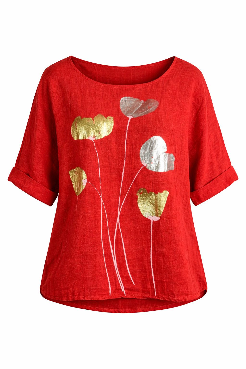 ITALY VIBES Kurzarmbluse - Bluse PINA - Blusenshirt Damen - 3/4-Arm Shirtbluse ONE SIZE / passend für Größe M - XXL