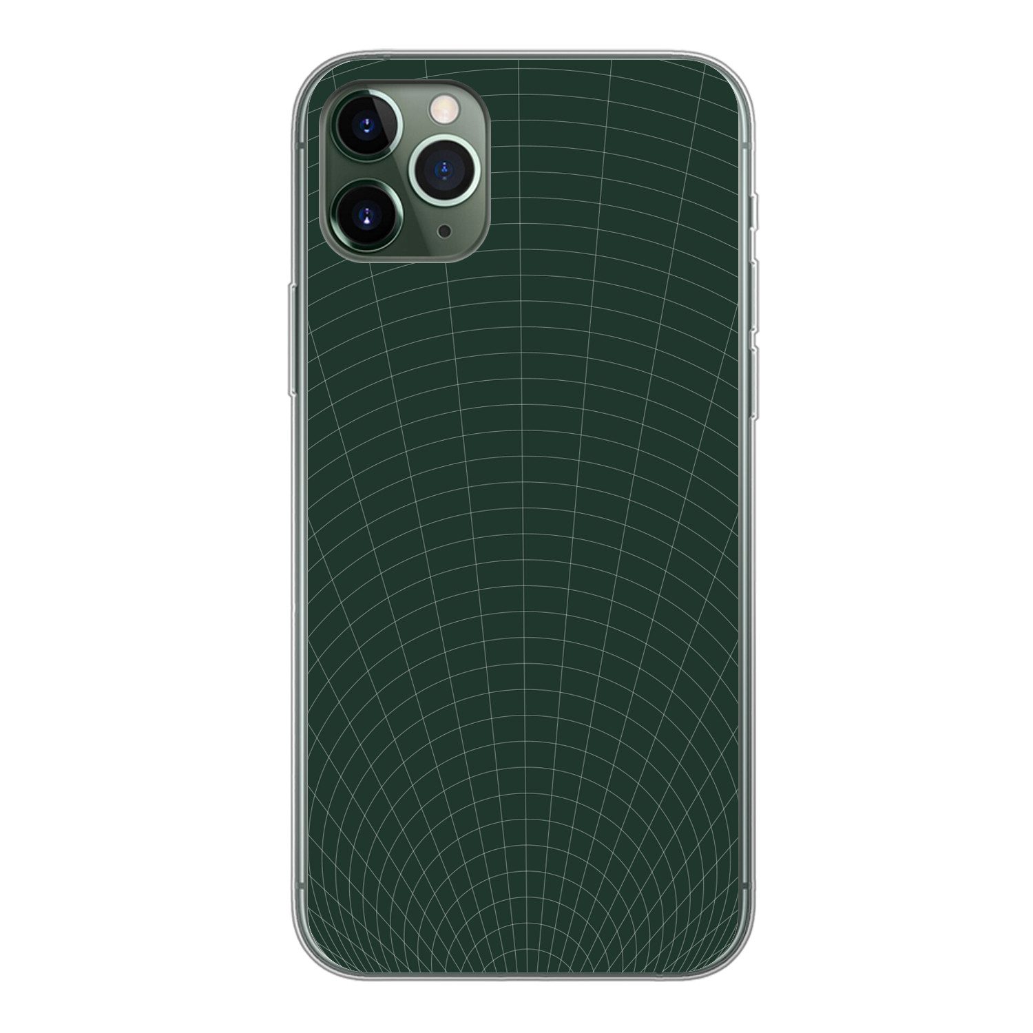 MuchoWow Handyhülle für Apple iPhone 11 Pro Max Tunnellinien - Grün - Abstrakt, Smartphone-Bumper, Print, Handy Schutzhülle Dünn