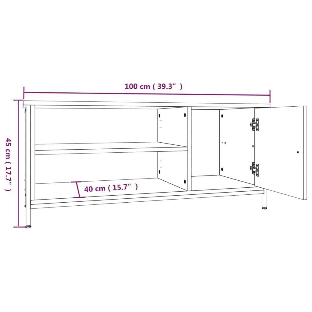 TV-Schrank 100x40x45 Räuchereiche (1-St) vidaXL Holzwerkstoff TV-Schrank cm