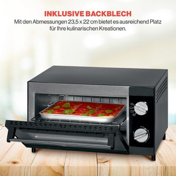 CLATRONIC Minibackofen MPO 3520, Pizzaofen zum Grillen & Aufbacken mit 12L Backraum