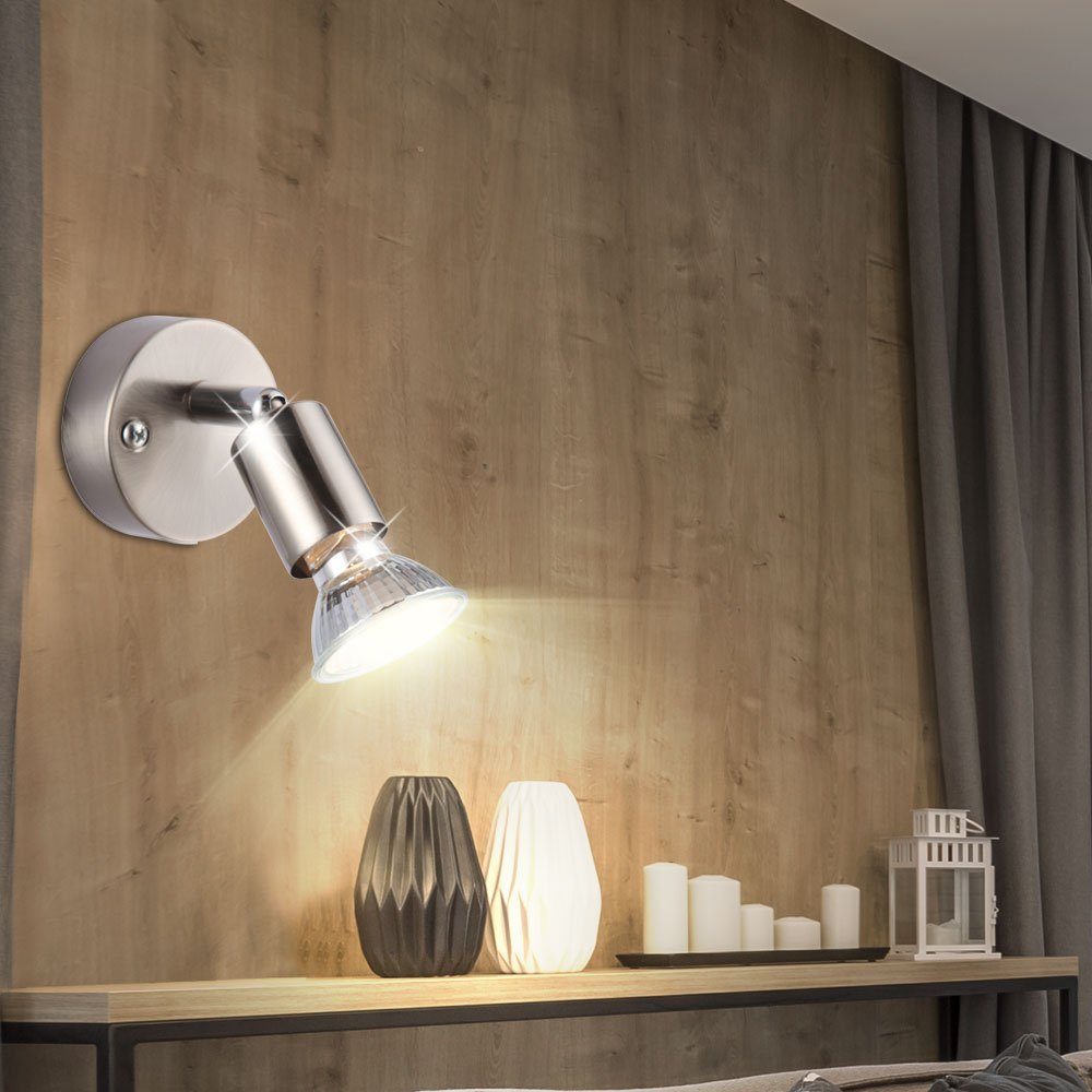 Lampe Leuchtmittel Spot Wand Design LED Lese im Wohnraum Lampe verstellbar etc-shop Warmweiß, inklusive, Wandleuchte, Nacht-Licht