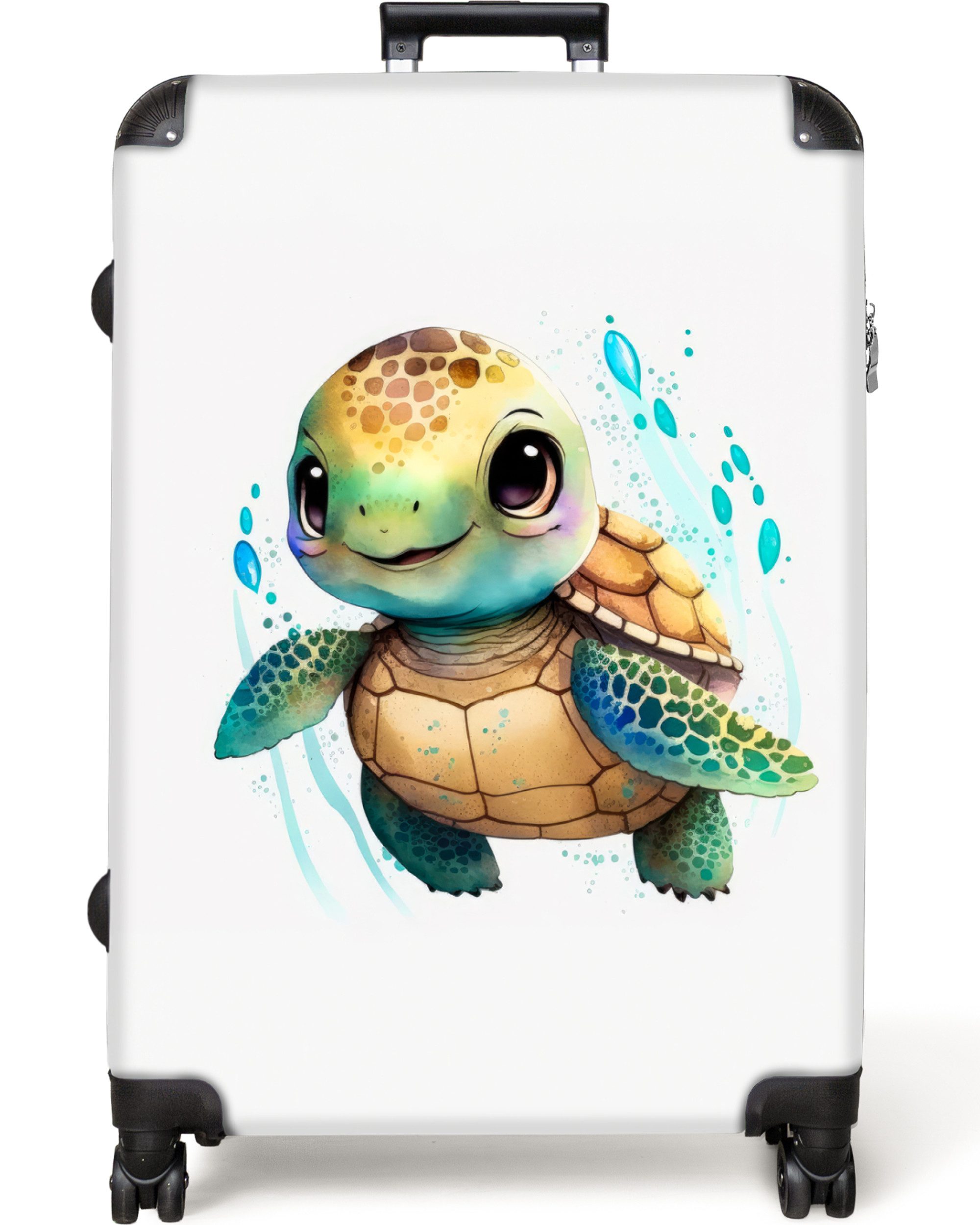 Kinderkoffer Schildkröte - Wasserfarben - Tiere - Mädchen - Jungen 77 cm - 98 L