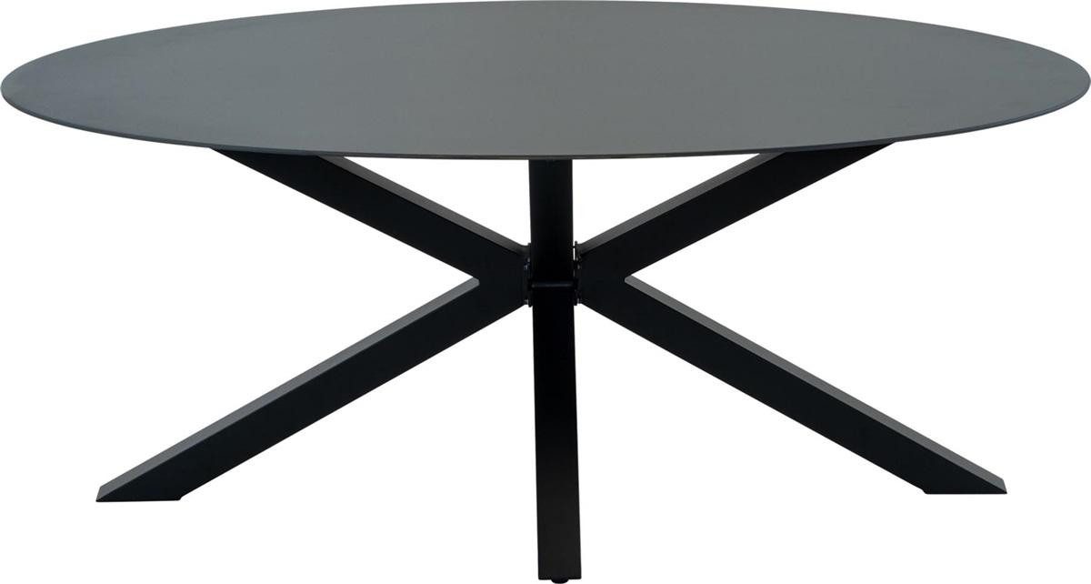 Natur24 Gartentisch Crest Tisch Temperglas Aluminium Schwarz 180 x 100 x 73 cm