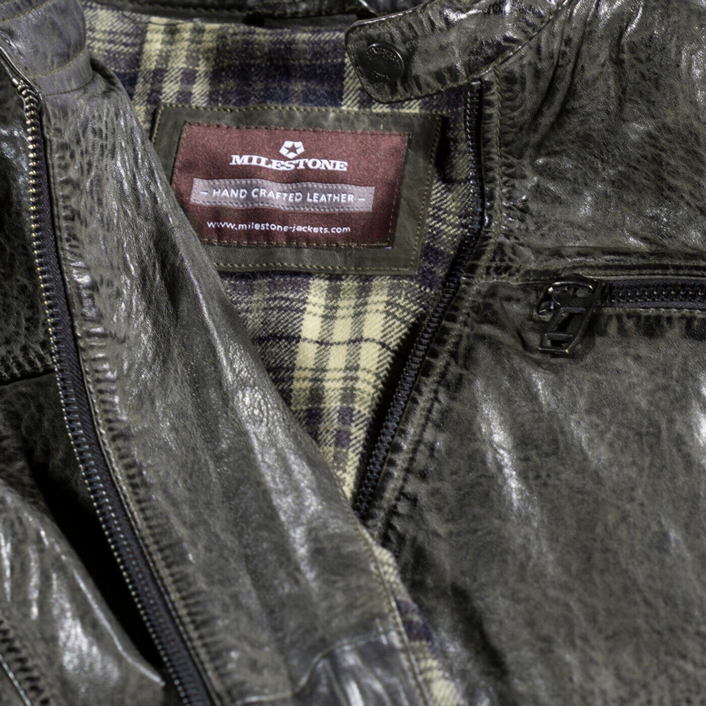 Milestone Lederjacke Herrenjacke aus Lammnappa Leder mit leichter Fütterung