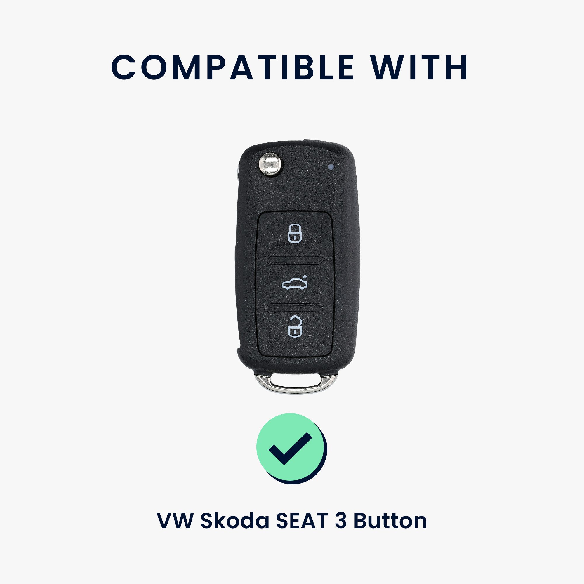 kwmobile Schlüsseltasche Hülle für VW Skoda Seat 3-Tasten Autoschlüssel (1- günstig online kaufen