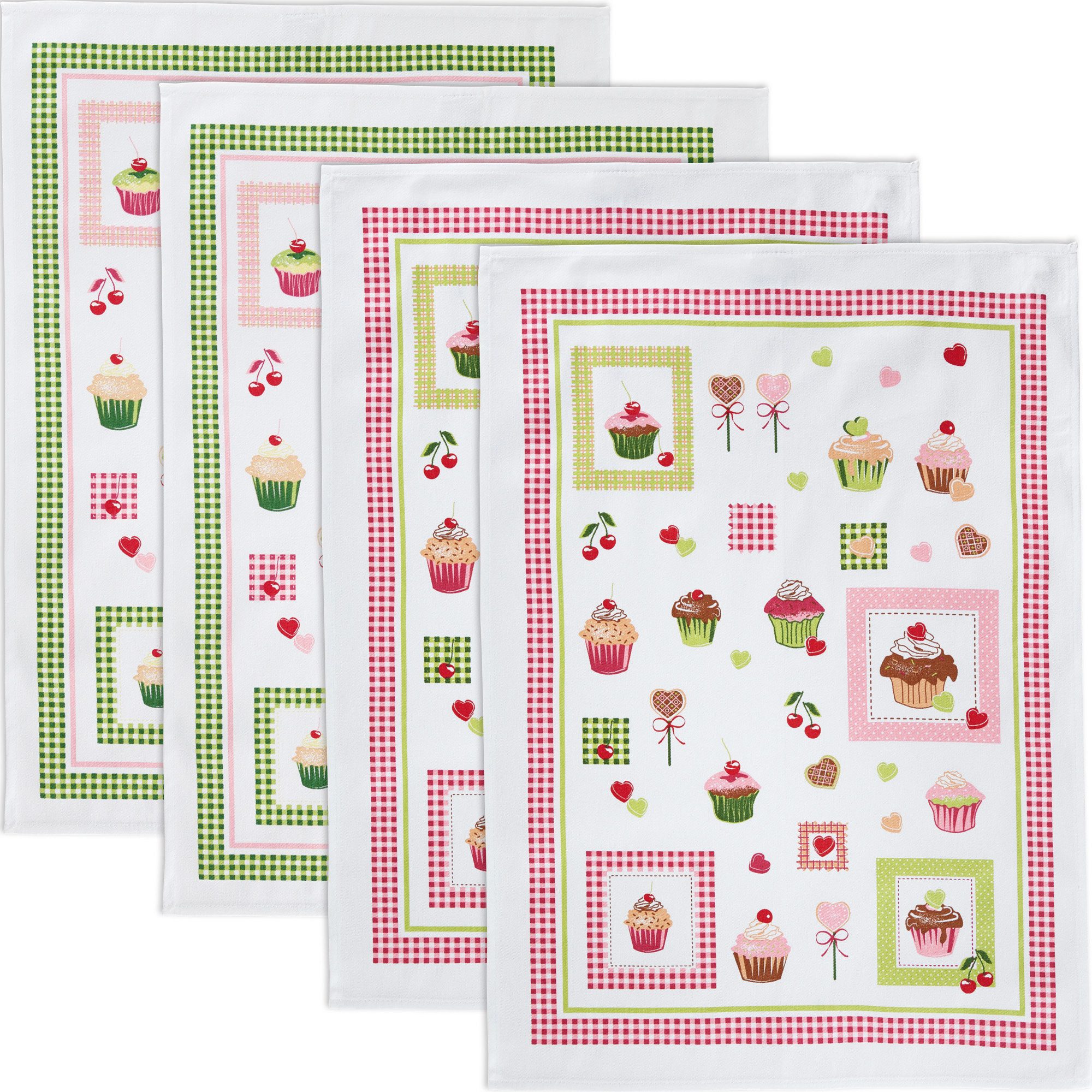 Erwin Müller Geschirrtuch Geschirrtuch 4er-Pack, Baumwolle Motiv günstig online kaufen