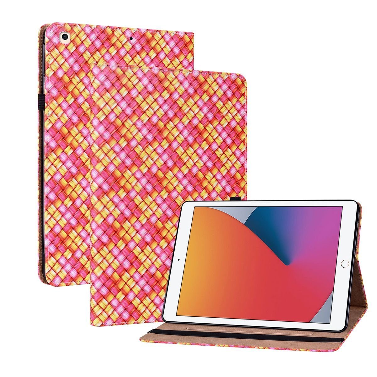 Wigento Tablet-Hülle Aufstellbare Kunst-Leder Tasche Design Muster für Apple  iPad 10.2 Zoll 2019 / 2020 / 2021 7. / 8. 9. Gen / Air 2019 10.5 Etuis  Hülle Cover Schutz Case Zubehör