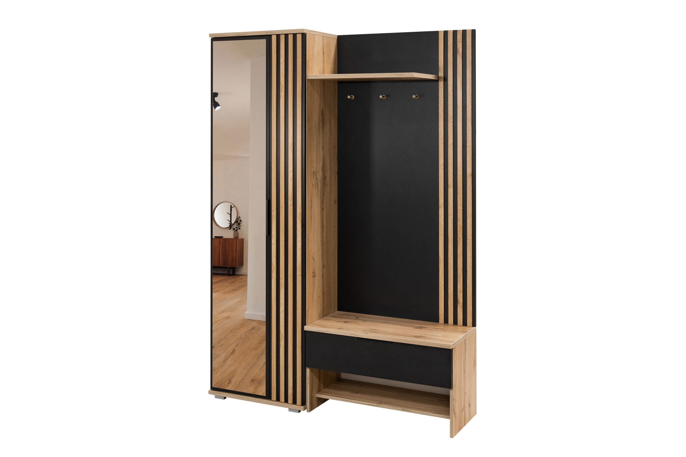 Deine Möbel 24 Garderobenschrank MILANO Garderobe Flurgarderobe Garderoben- günstig online kaufen