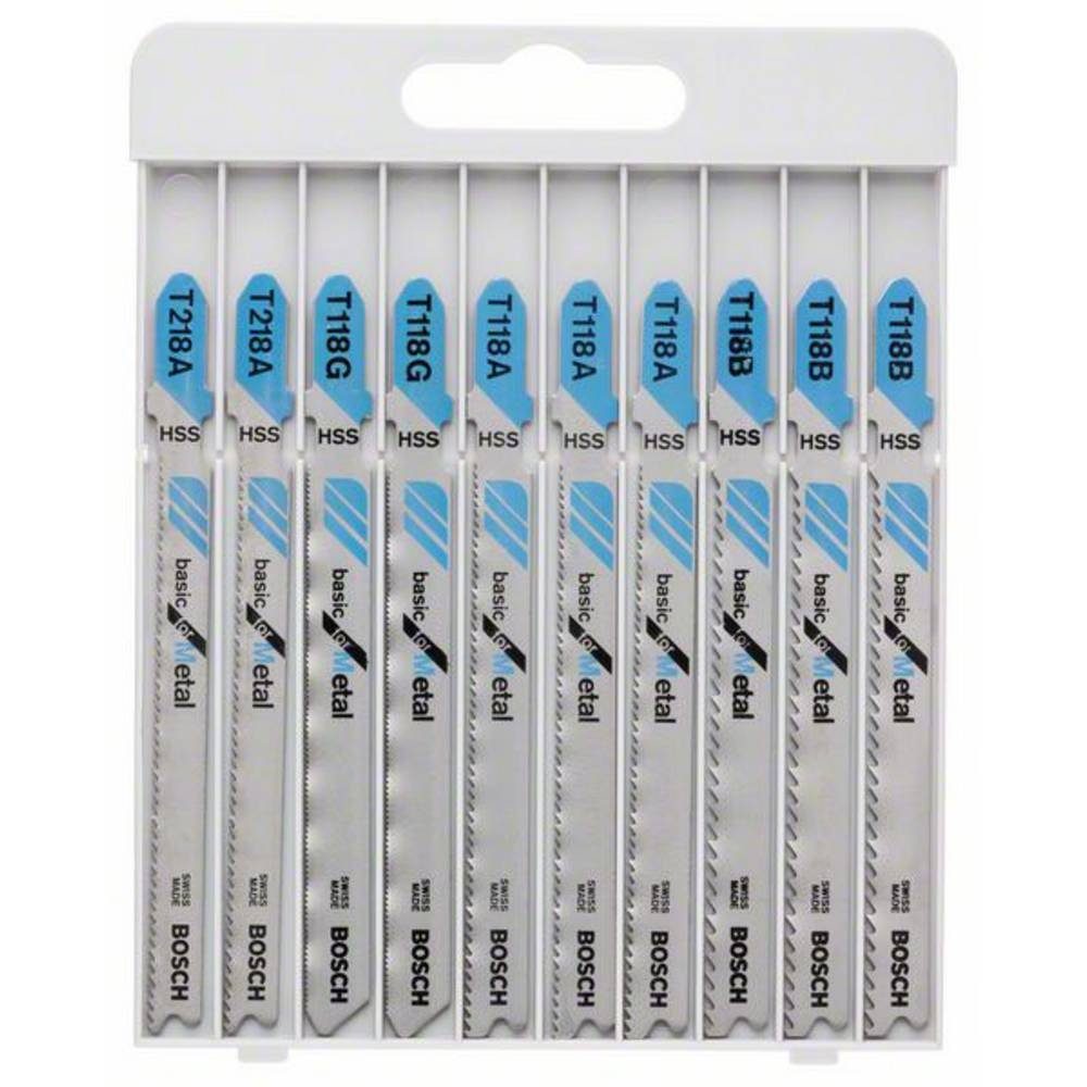 BOSCH Stichsägeblatt Stichsägeblatt-Set Basic for Metal, 10-teilig 2607010631