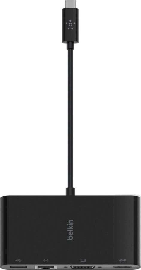 Belkin USB-C-Multimedia-Adapter Video-Adapter USB-C zu HDMI, RJ-45 (Ethernet), USB 3.0 Typ A, VGA, 15 cm