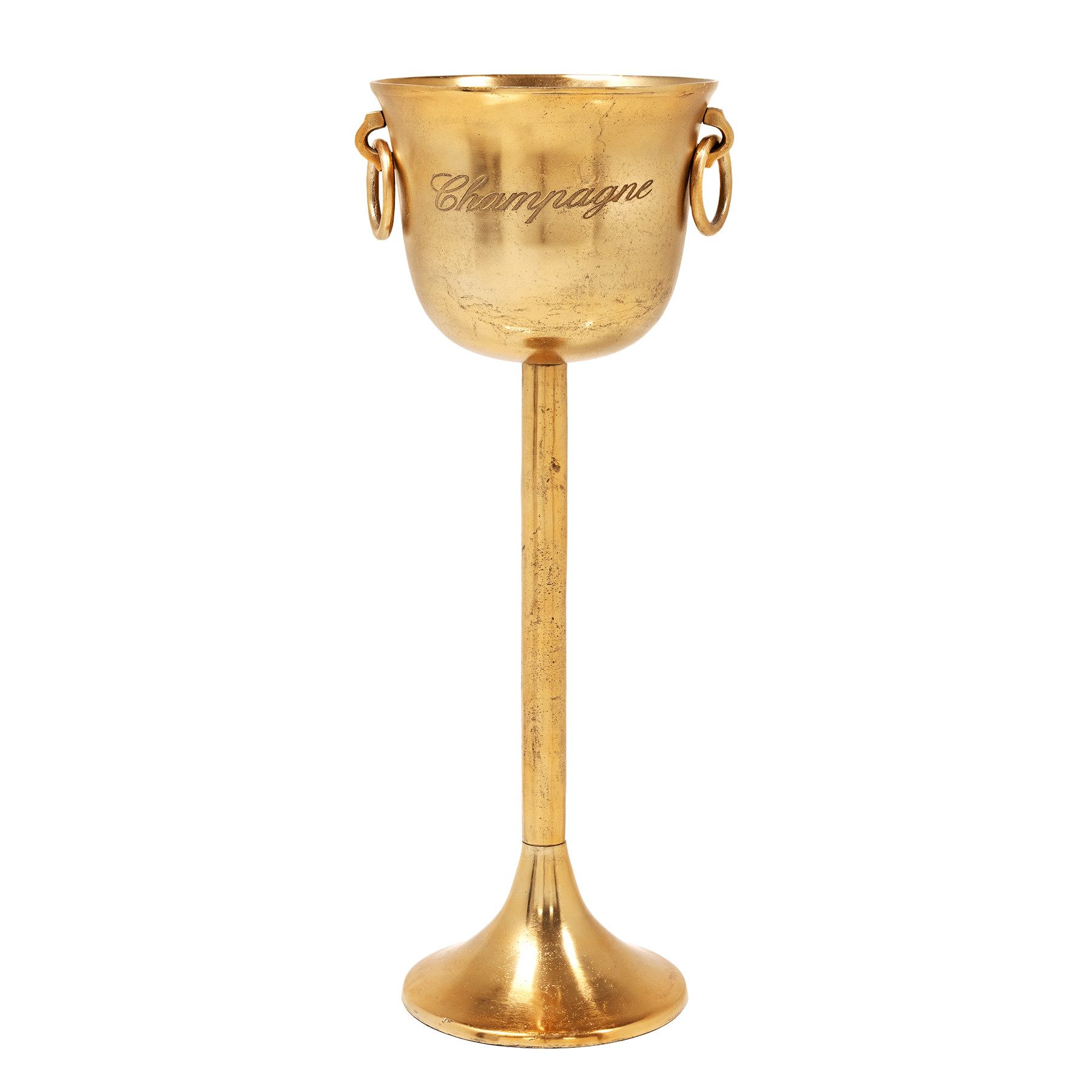 Sektkühler CHAMPAGNE 80cm antik gold