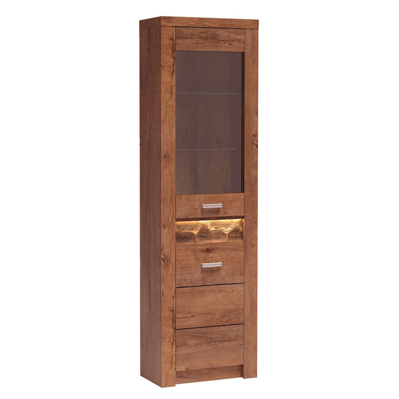 Beautysofa Eckvitrine Polis I-23 mit Glastür & Schrank, 3 Farben