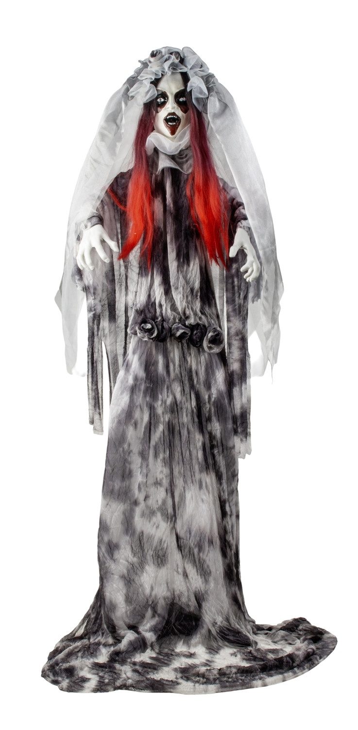 Mel-O-Design LED-Dekofigur Bloodwyn Horror Braut Halloween Figur 170cm Mit LED Augen Sound Deko (1 St)