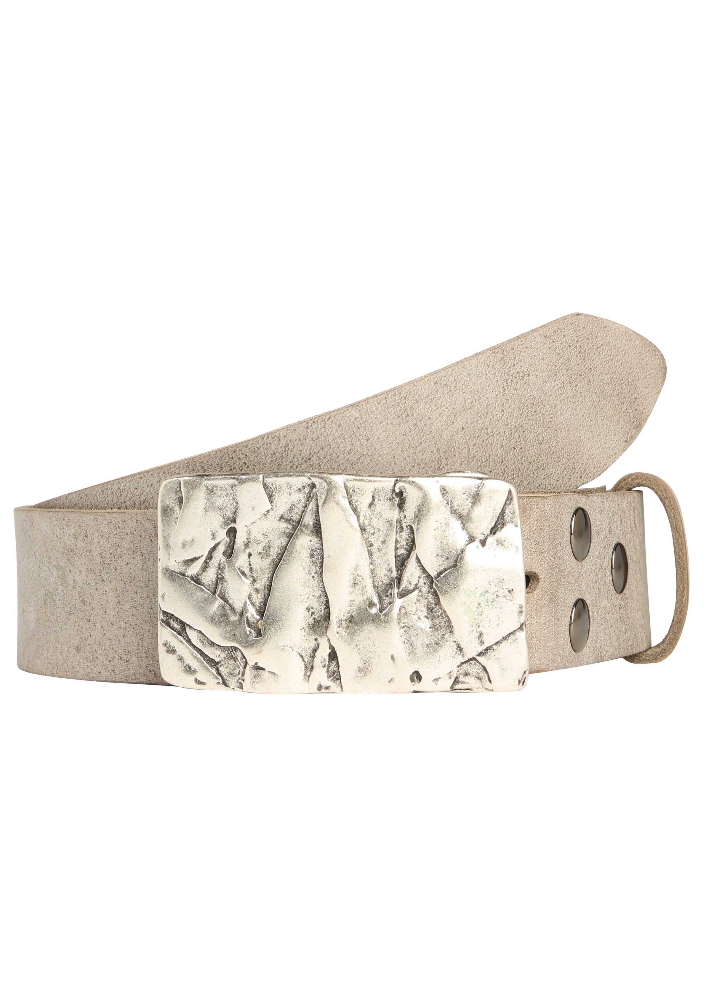 RETTUNGSRING by showroom 019° Ledergürtel mit austauschbarer Schließe »Felswand Silber«