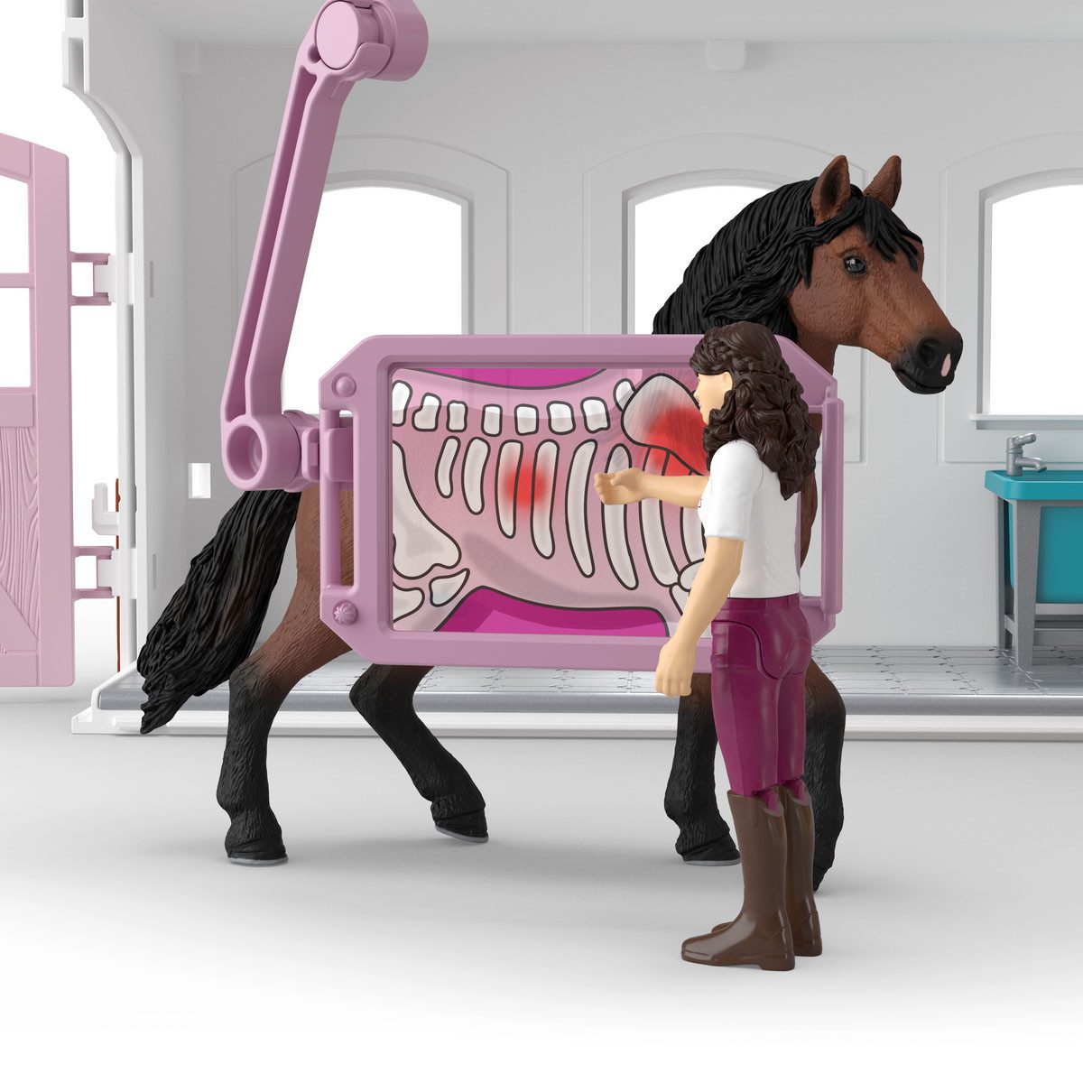 Schleich® Spielwelt HORSE CLUB, Pferdeklinik Heilende Hufe (42787), (64-tlg)