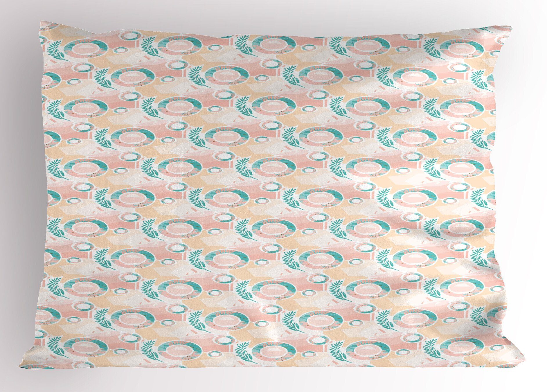 Kissenbezüge Dekorativer Standard (1 Gedruckter Abstrakte geometrische Size Modern Abakuhaus Blätter Kopfkissenbezug, Stück)