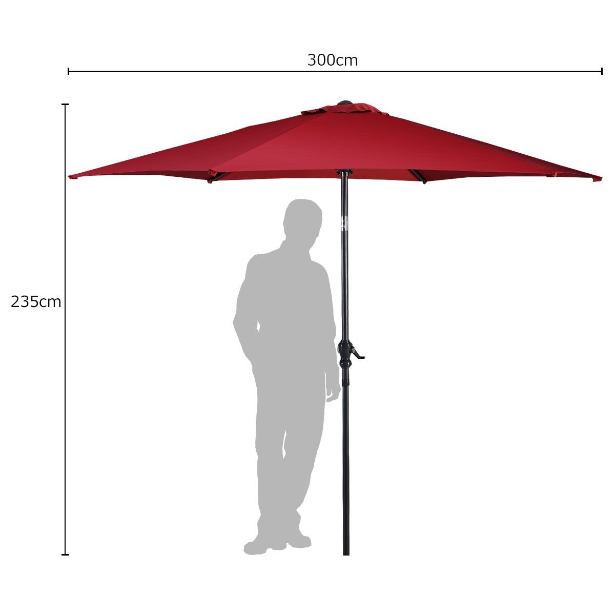 COSTWAY Sonnenschirm Gartenschirm, 30° neigbar, mit günstig online kaufen