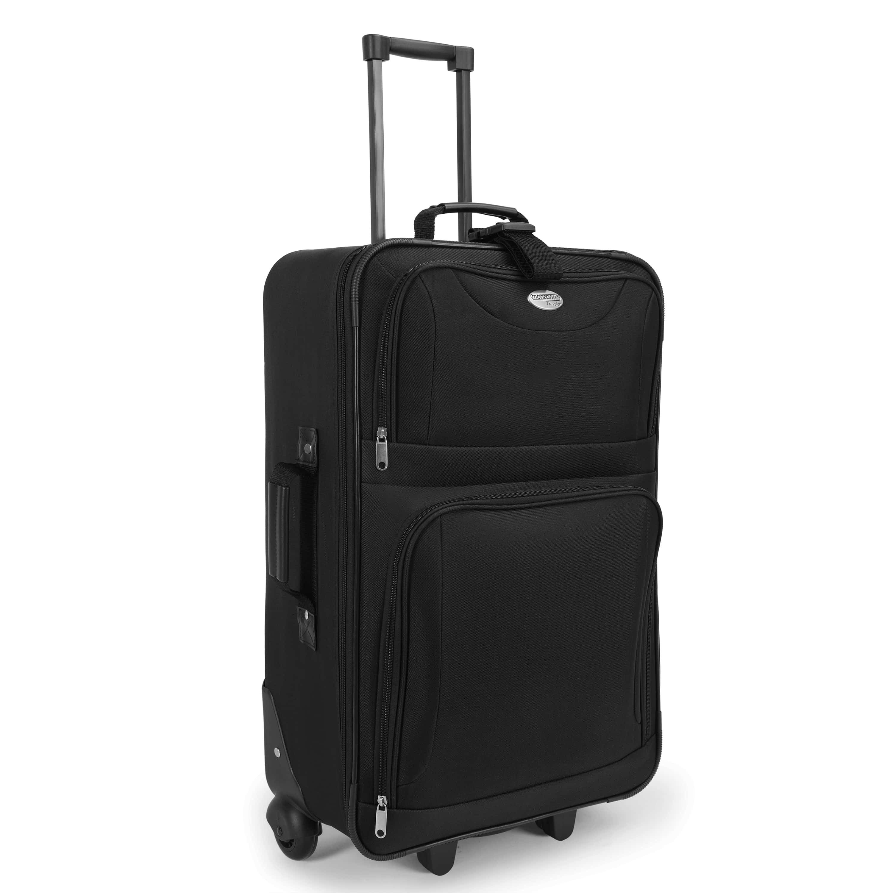 monzana Trolley, 2 Rollen, mit Netzfach Teleskopgriff Reisetasche Rollen Koffer Weichschale