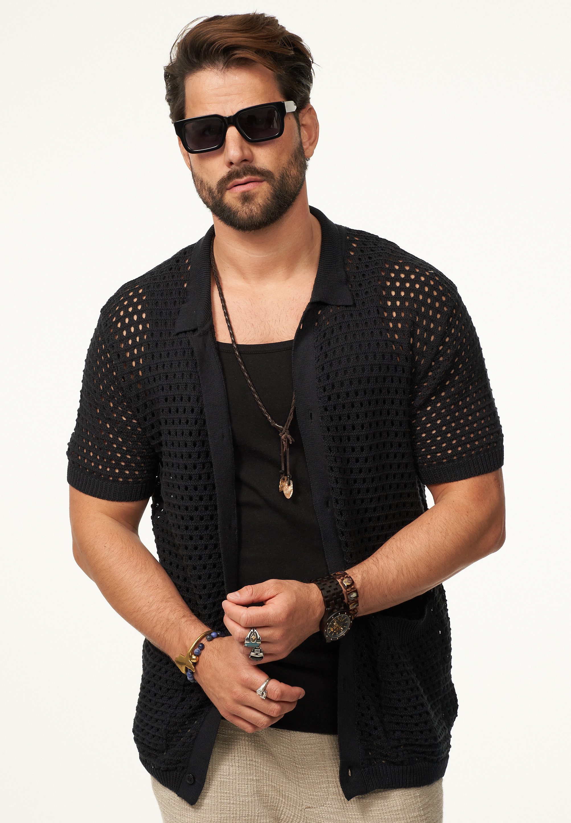 SOULSTAR Poloshirt im Crochet Vintage Summer-Look günstig online kaufen