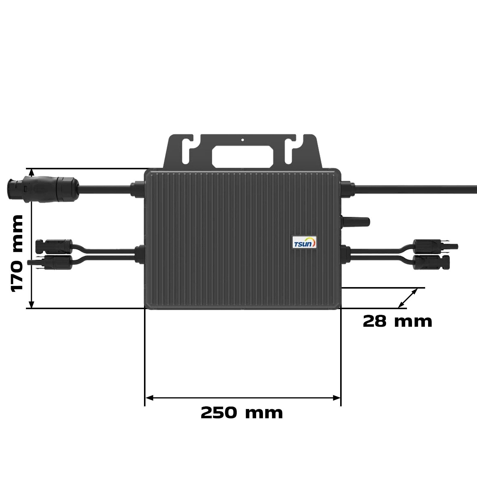 SUNNIVA Balcony Power Plant 2000W with 2.01 kWh Storage TSUN TSOL-DCU2000Lite, (BIFAZIAL FULLBLACK complete socket, PV solar system complete set with solar storage, 4x 500W N-Type glass-glass bifacial modules)